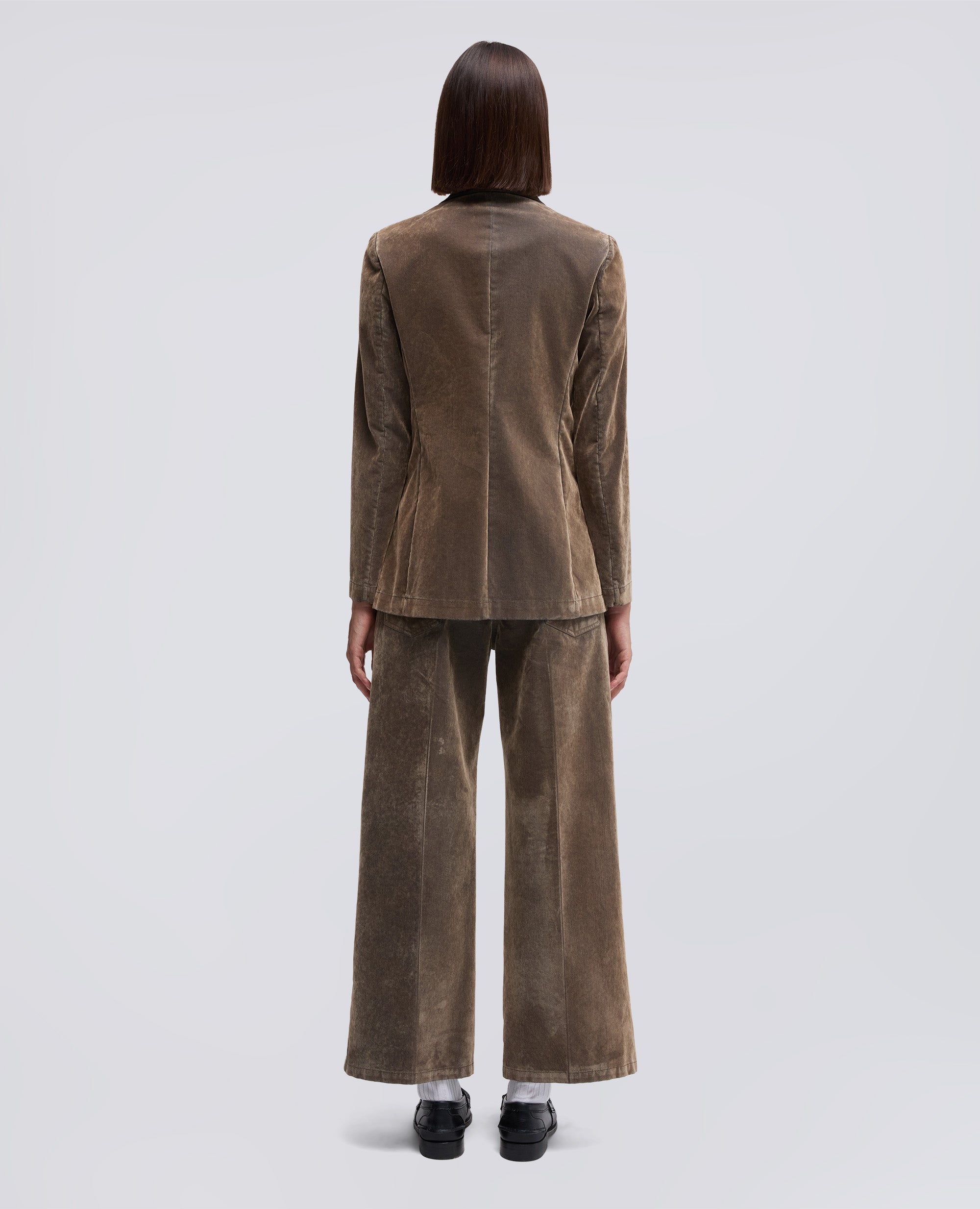 GIACCA MONOPETTO IN DENIM FLOCCATO DELAVE-TORTORA-DOVE GREY-T¢RTOLA-TAUBENGRAU-TOURTERELLE