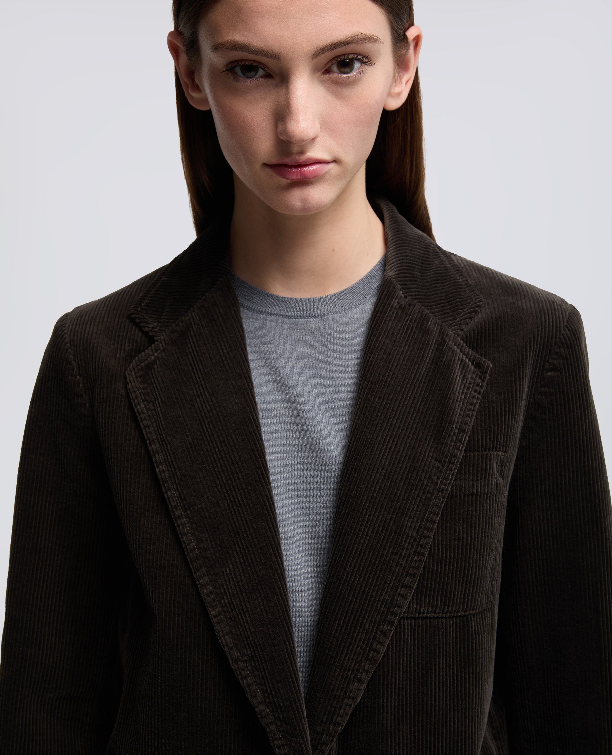 GIACCA IN VELLUTO A COSTE-TESTA DI MORO-DARK BROWN-MARR¢N OSCURO-DUNKELBRAUN-TETE-DE-MAURE