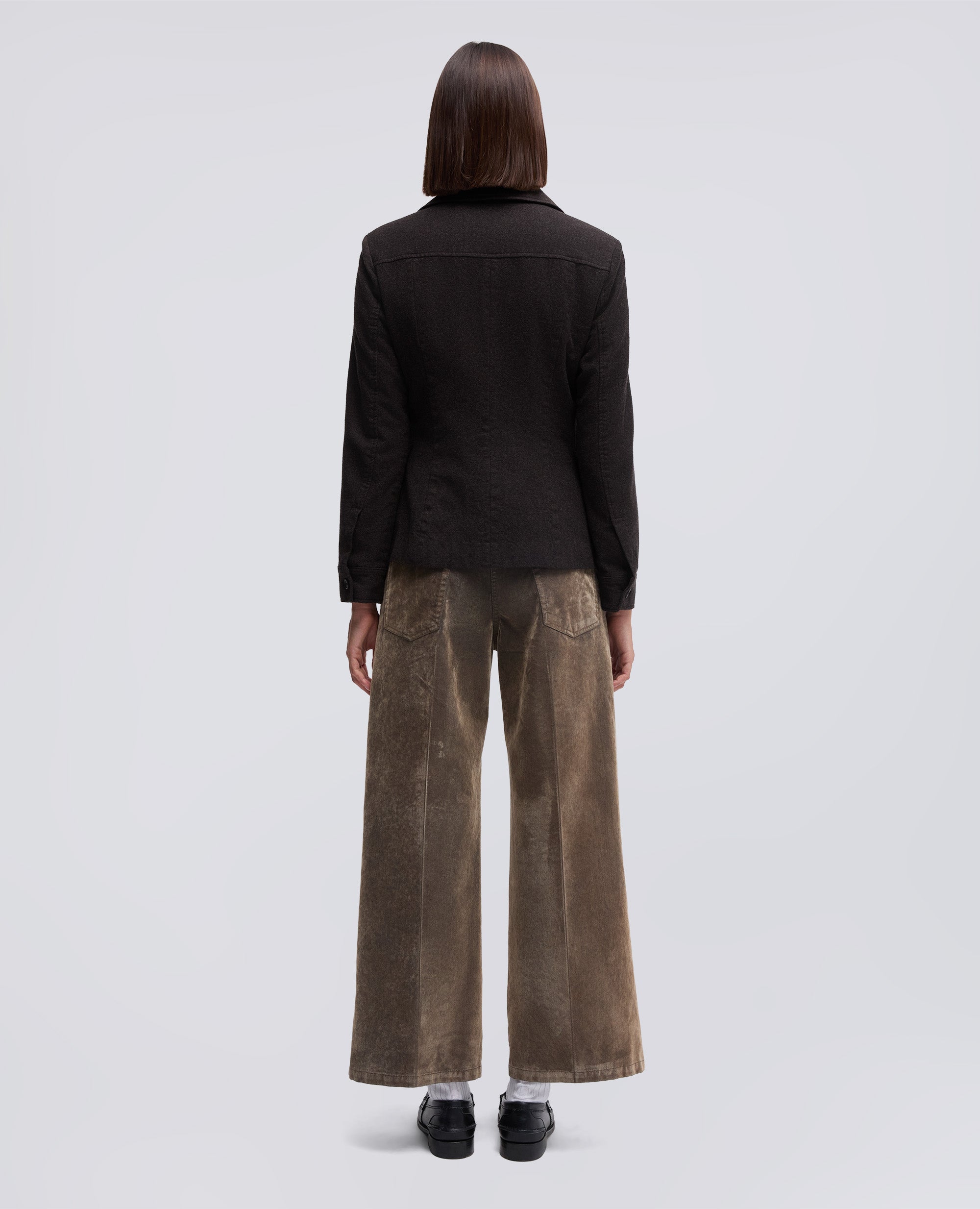 GIACCA MONOPETTO IN FLANELLA-MARRONE-BROWN-MARR¢N-BRAUN-MARRON