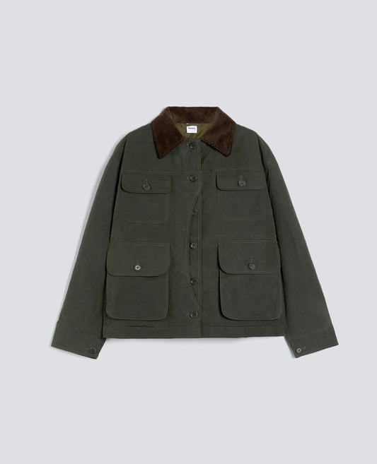 GIUBBOTTO IN TELA DI MISTO COTONE-VERDONE-DARK GREEN-VERDER¢N-DUNKELGRUN-VERT FONCE