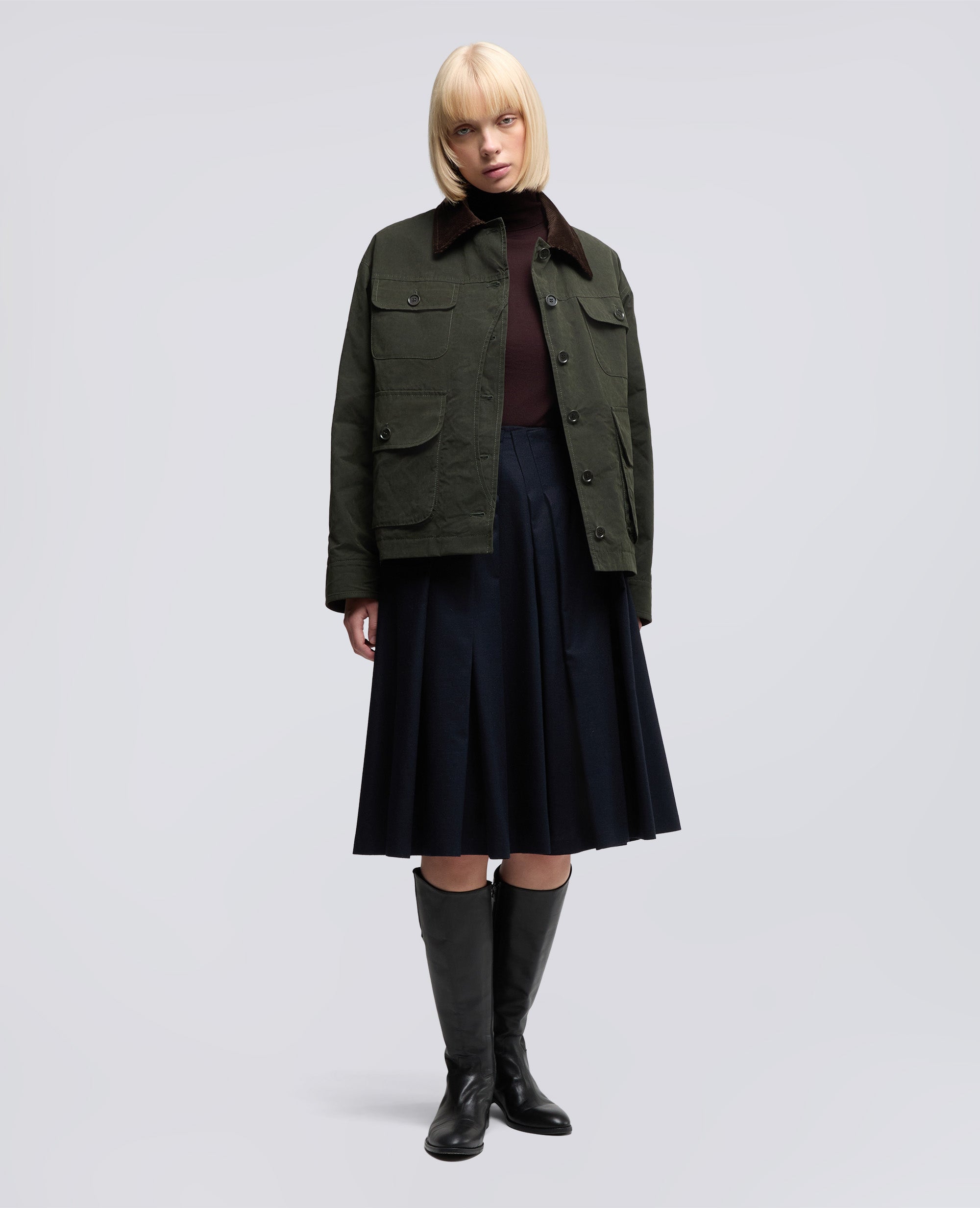 GIUBBOTTO IN TELA DI MISTO COTONE-VERDONE-DARK GREEN-VERDER¢N-DUNKELGRUN-VERT FONCE