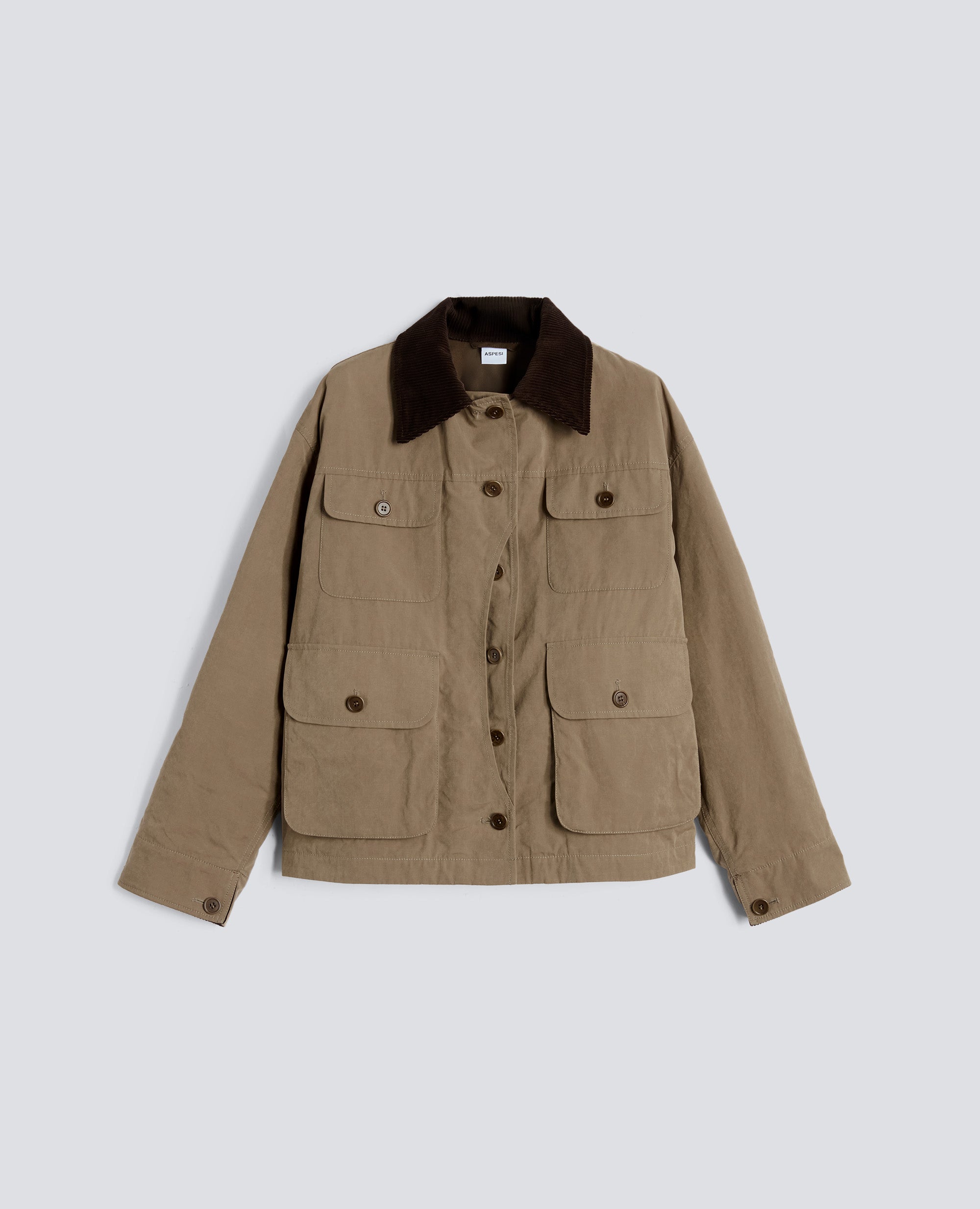 GIUBBOTTO IN TELA DI MISTO COTONE-TORTORA-DOVE GREY-T¢RTOLA-TAUBENGRAU-TOURTERELLE