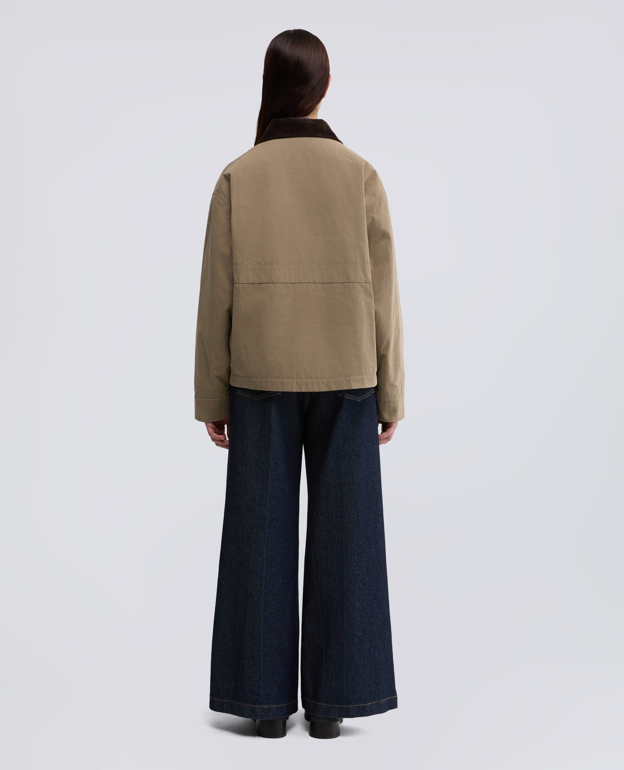 GIUBBOTTO IN TELA DI MISTO COTONE-TORTORA-DOVE GREY-T¢RTOLA-TAUBENGRAU-TOURTERELLE