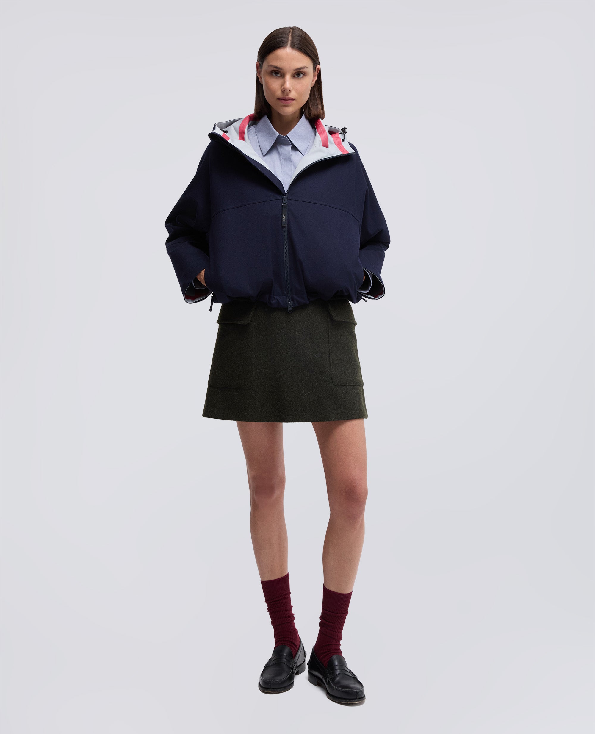 GIUBBOTTO IN TWILL DI LANA-NAVY-NAVY-AZUL MARINO-NAVY-NAVY