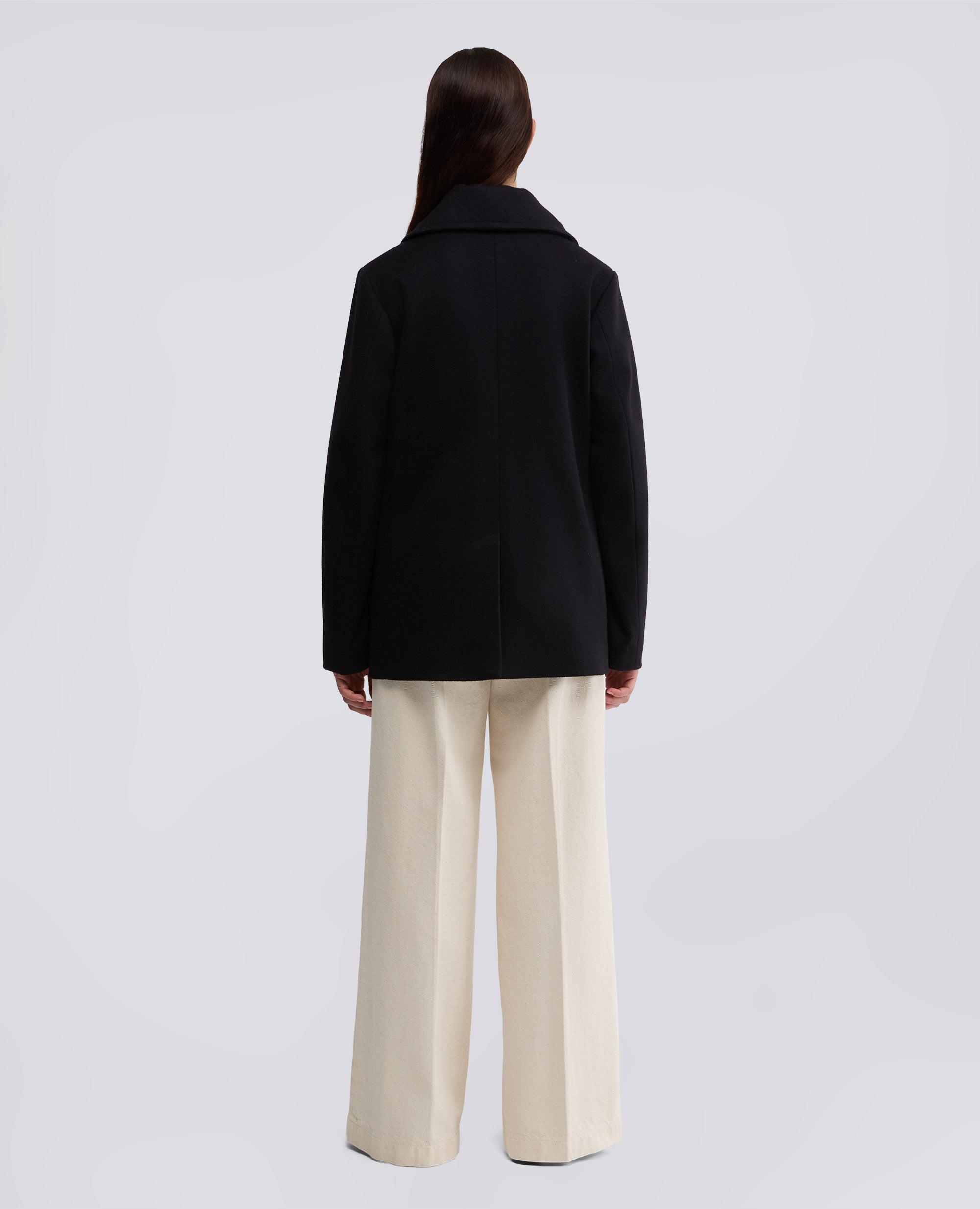 CAPPOTTO CORTO IN ALPACA E LANA VERGINE-NAVY-NAVY-AZUL MARINO-NAVY-NAVY