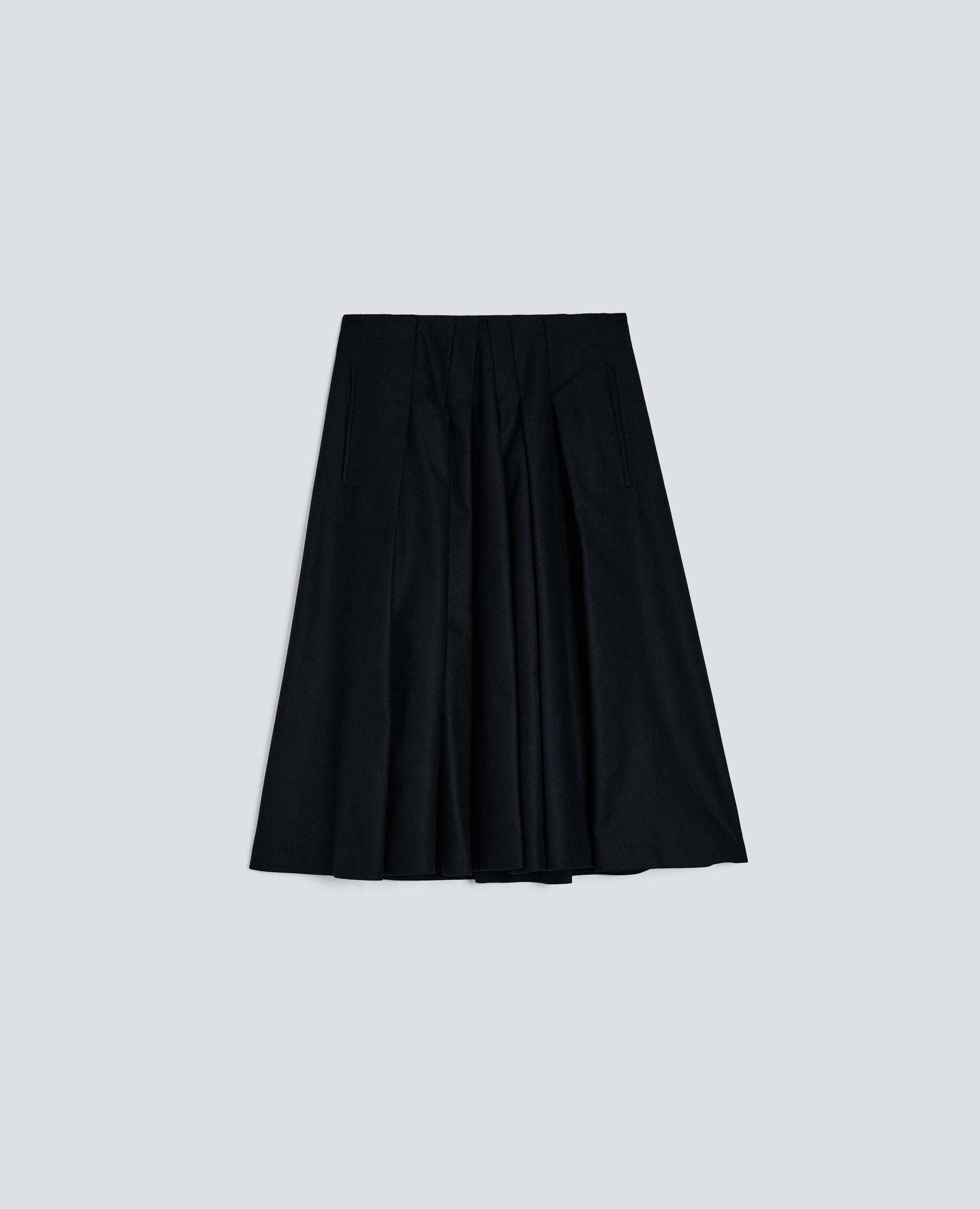 GONNA MIDI IN FLANELLA-NAVY-NAVY-AZUL MARINO-NAVY-NAVY