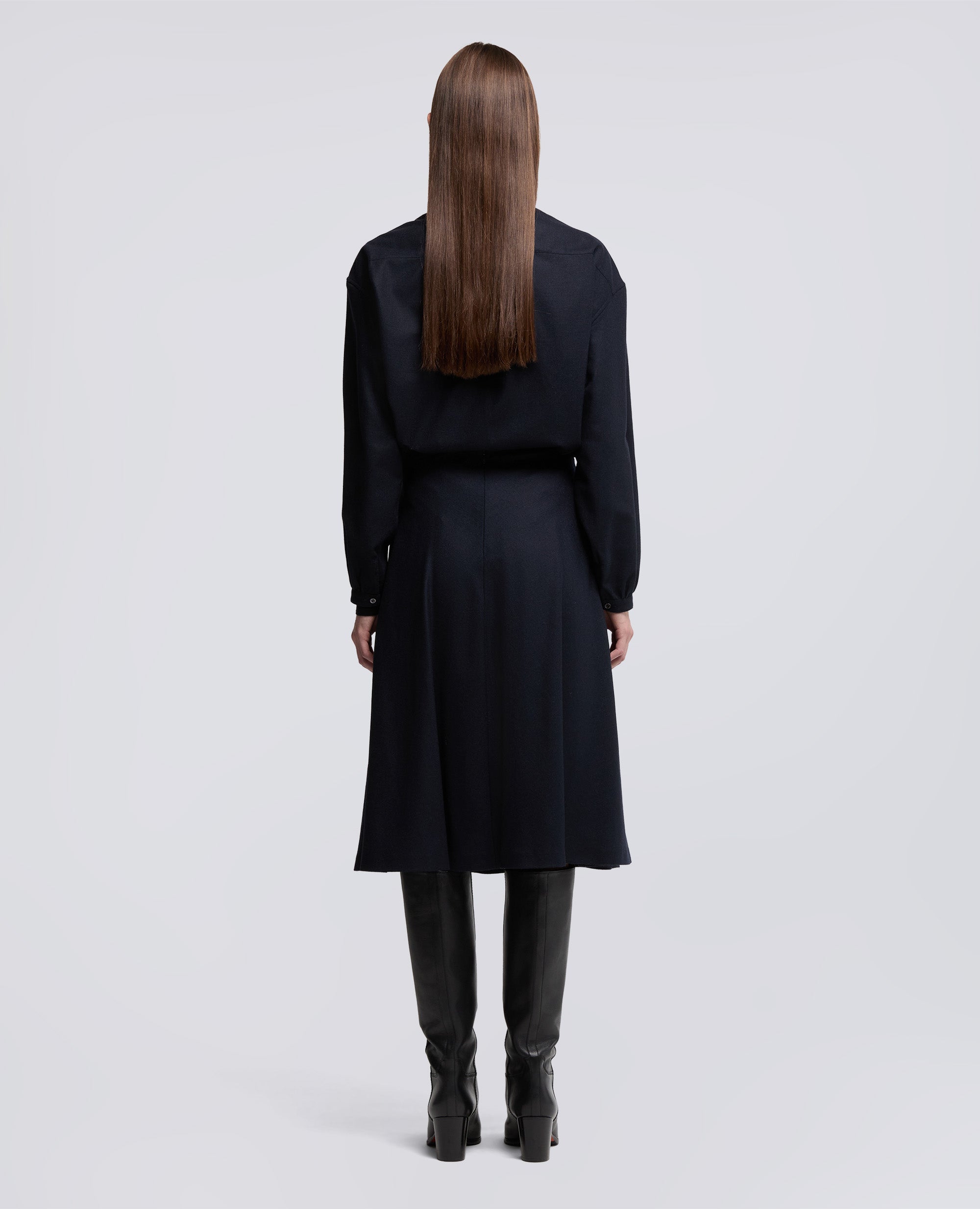 GONNA MIDI IN FLANELLA-NAVY-NAVY-AZUL MARINO-NAVY-NAVY