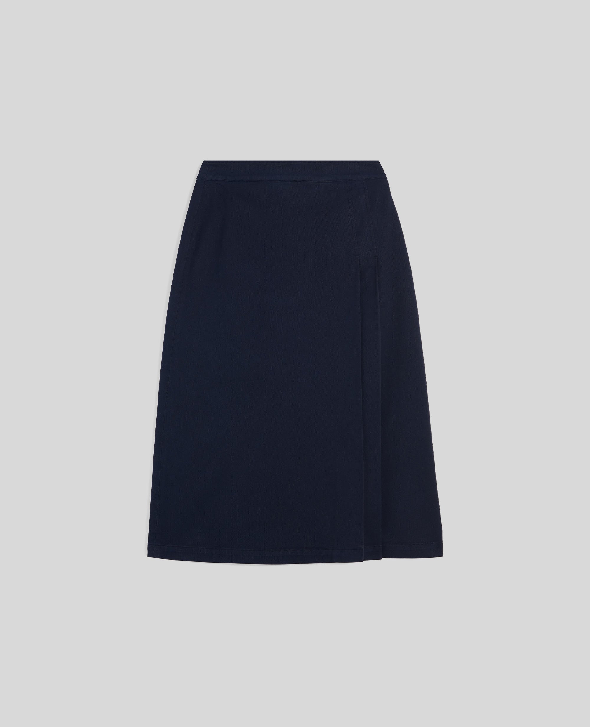 GONNA LONGUETTE IN GABARDINA DI COTONE STRETCH-NAVY-NAVY-AZUL MARINO-NAVY-NAVY