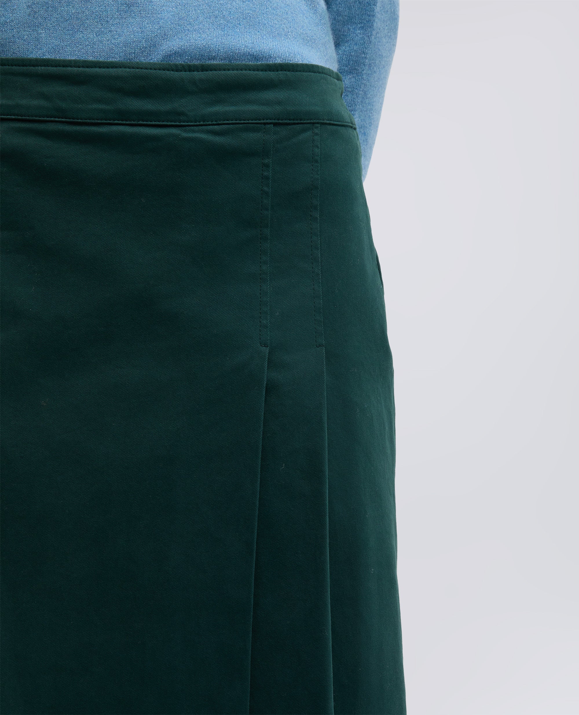 GONNA LONGUETTE IN GABARDINA DI COTONE STRETCH-VERDE INGLESE-BRITISH RACING GREEN-VERDE INGLES-ENGLISCHES GRUN-VERT ANGLAIS