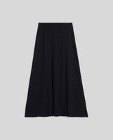 GONNA IN VISCOSA CON PIEGHE-NERO-BLACK-NEGRO-SCHWARZ-NOIR