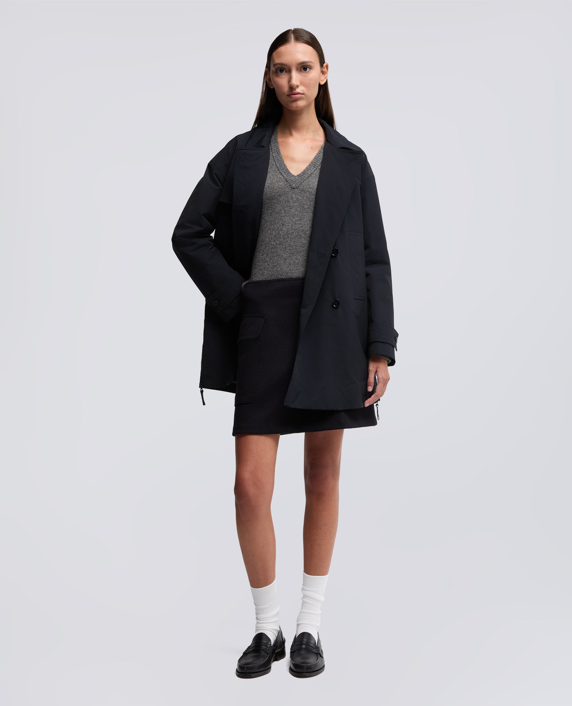 MINIGONNA IN LANA VERGINE E ALPACA-NAVY-NAVY-AZUL MARINO-NAVY-NAVY