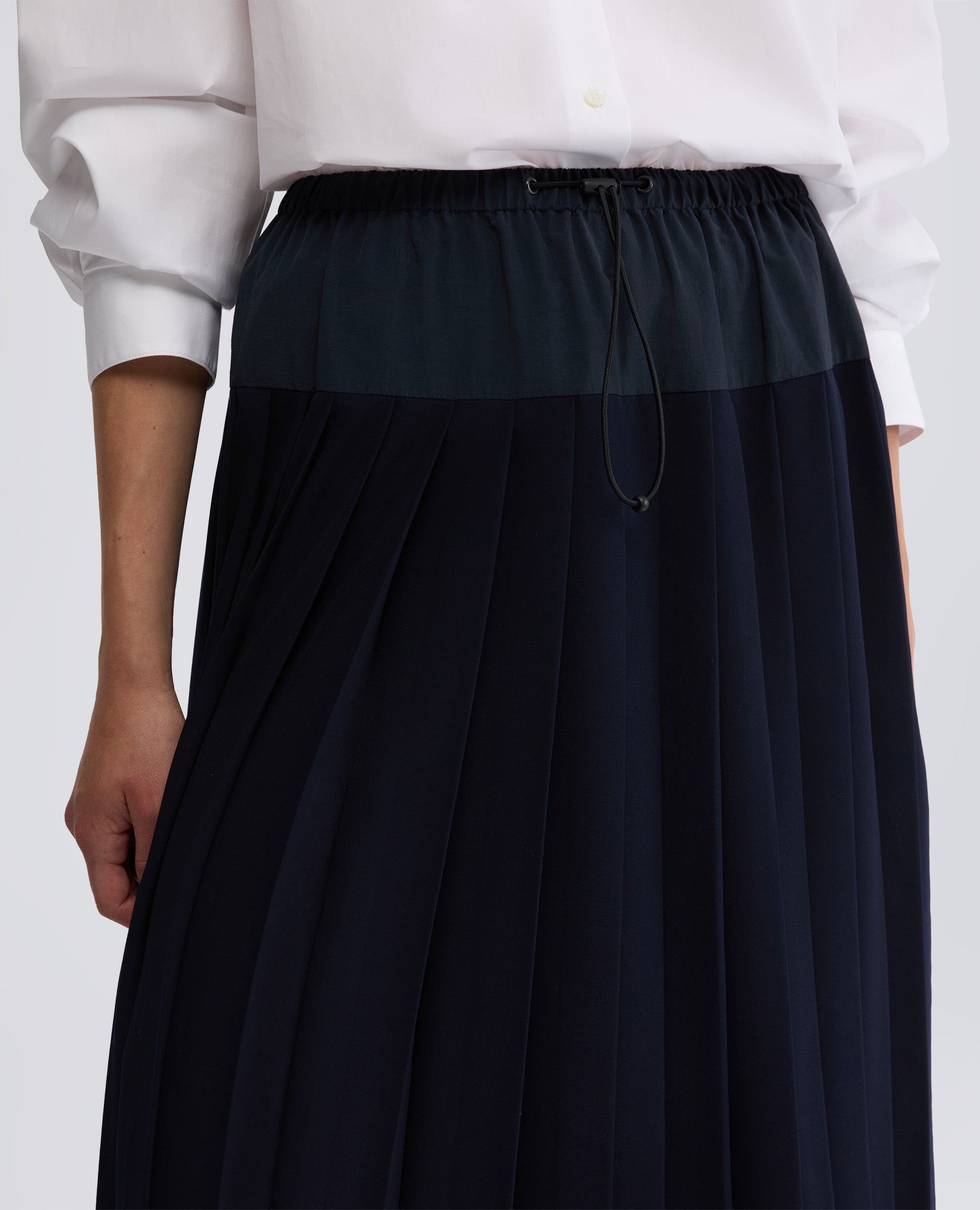 GONNA LONGUETTE IN RASO-NAVY-NAVY-AZUL MARINO-NAVY-NAVY