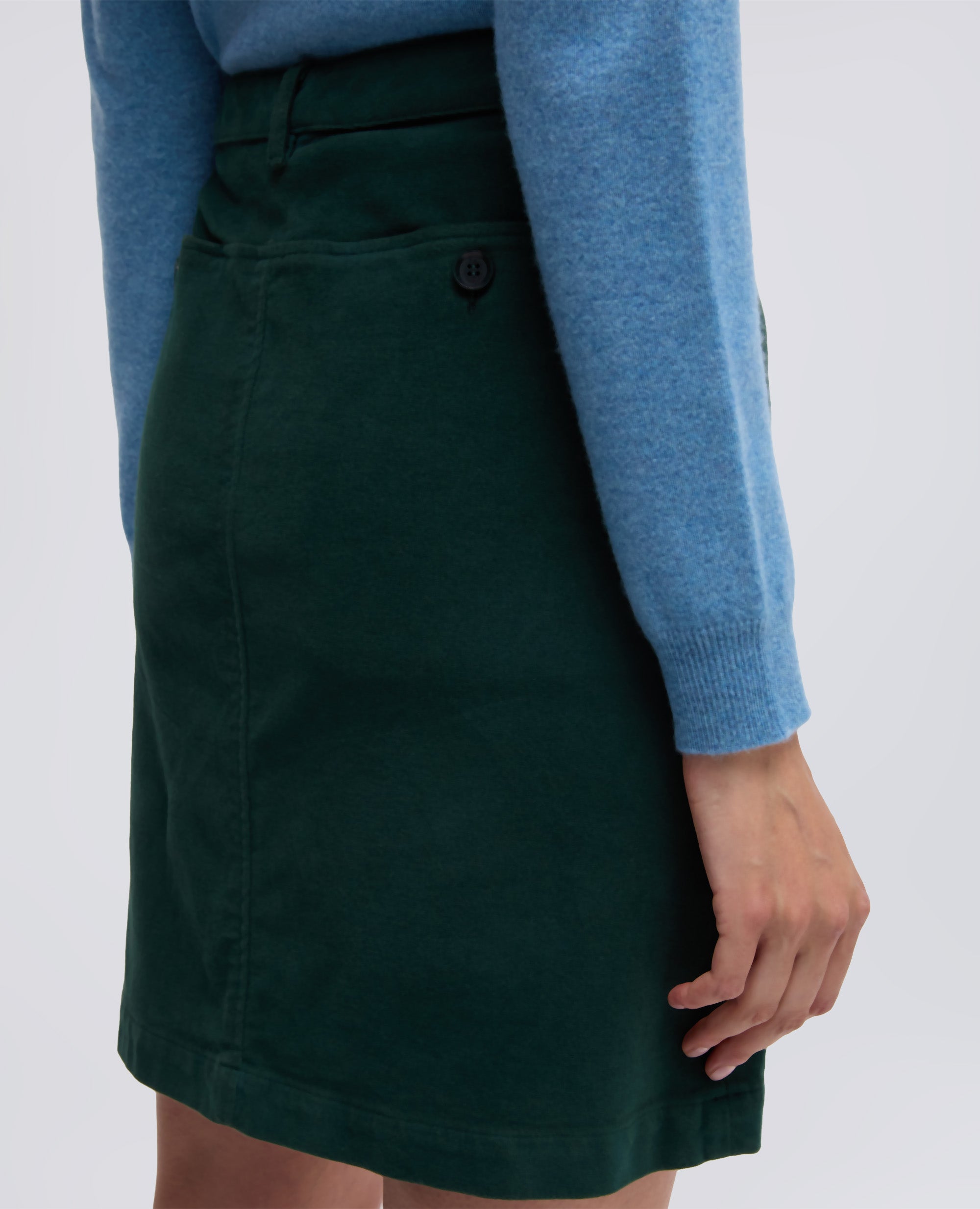 MINIGONNA IN FUSTAGNO STRETCH-VERDE INGLESE-BRITISH RACING GREEN-VERDE INGLES-ENGLISCHES GRUN-VERT ANGLAIS