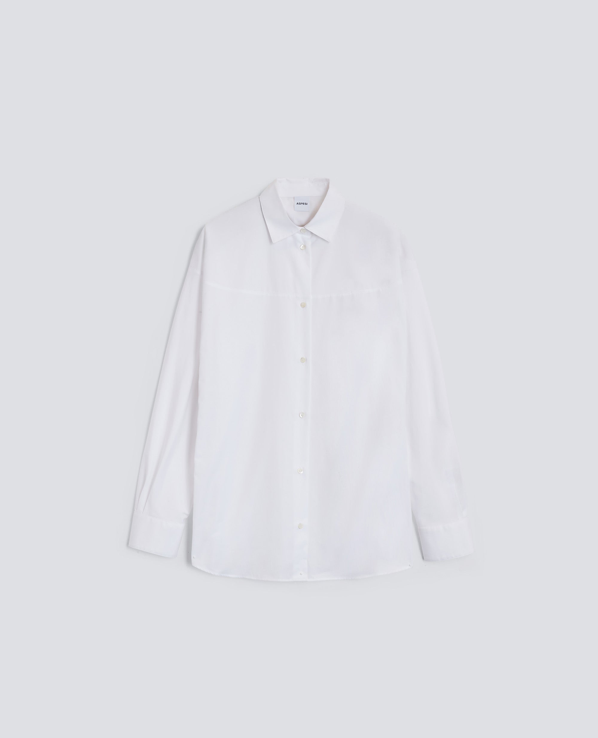 CAMICIA IN POPELINE DI COTONE-BIANCO-WHITE-BLANCO-WEISS-BLANC