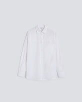 CAMICIA IN POPELINE DI COTONE-BIANCO-WHITE-BLANCO-WEISS-BLANC