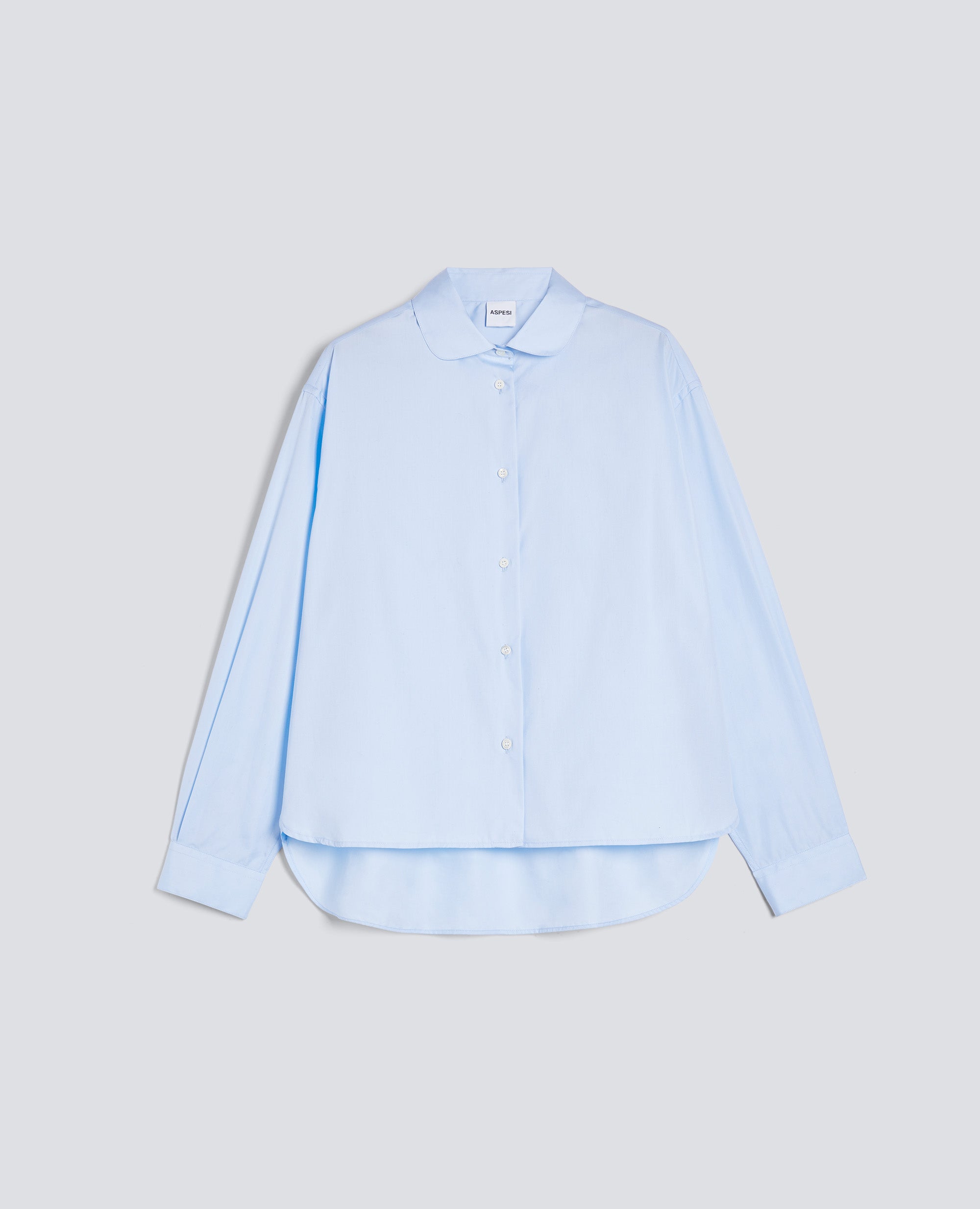 CAMICIA BOXY IN POPELINE DI COTONE-AZZURRO-SKY BLUE-AZUL CLARO-HIMMELBLAU-BLEU CIEL