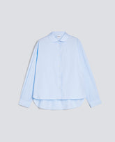 CAMICIA BOXY IN POPELINE DI COTONE-AZZURRO-SKY BLUE-AZUL CLARO-HIMMELBLAU-BLEU CIEL
