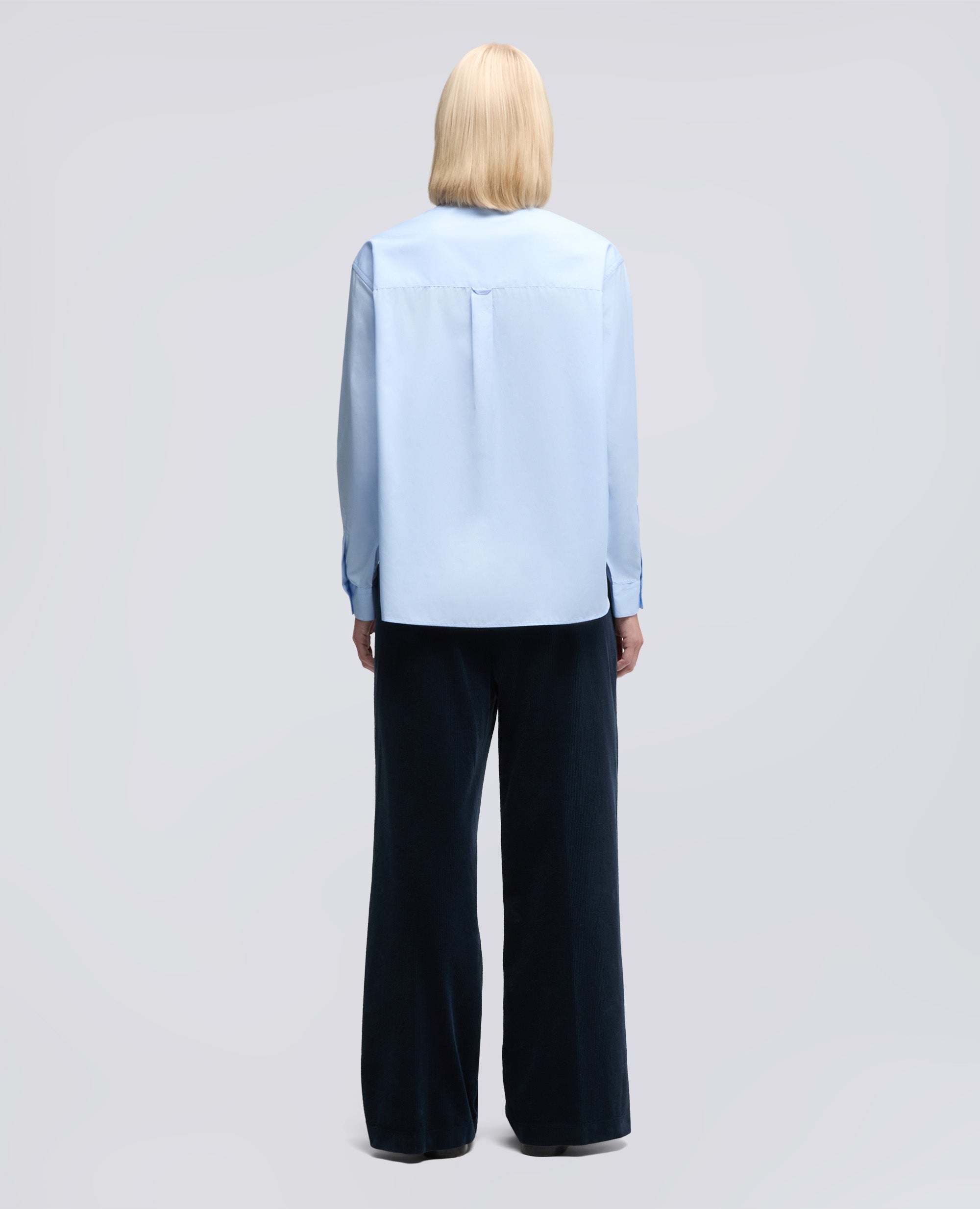 CAMICIA BOXY IN POPELINE DI COTONE-AZZURRO-SKY BLUE-AZUL CLARO-HIMMELBLAU-BLEU CIEL