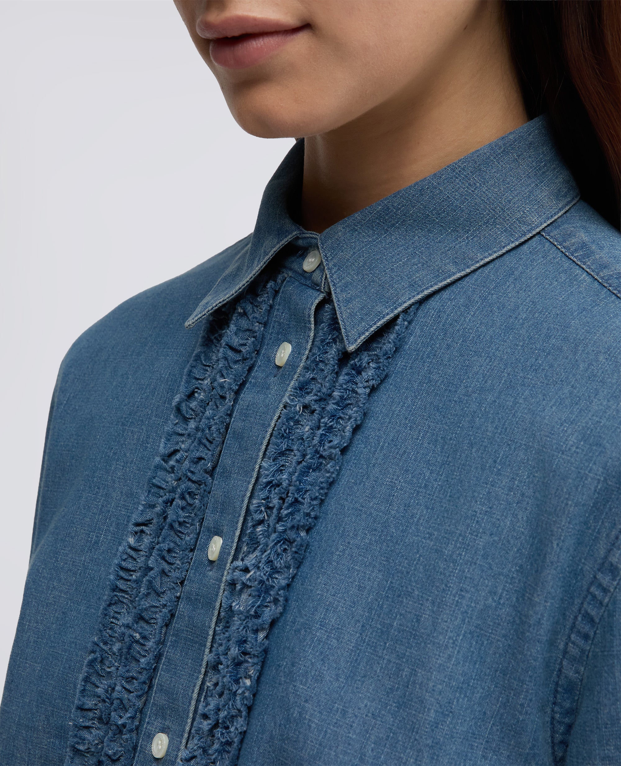 CAMICIA IN CHAMBRAY DI COTONE-DENIM-DENIM-DENIM-DENIM-DENIM