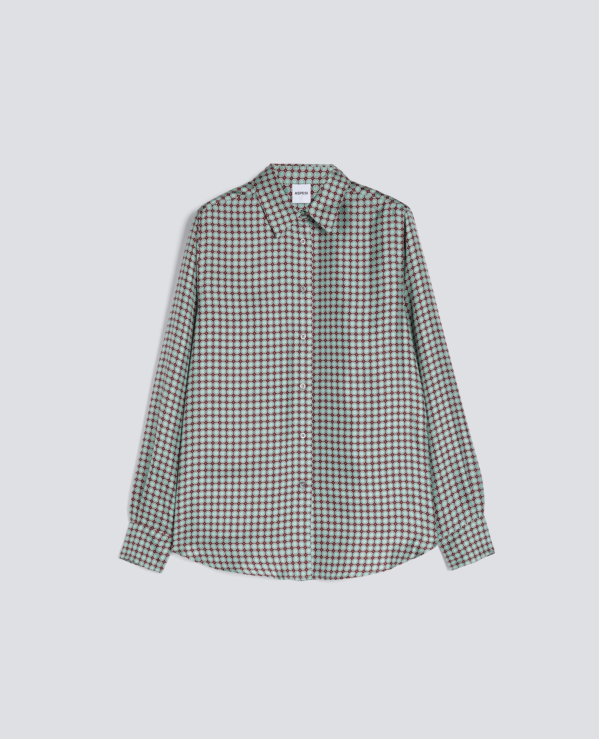 CAMICIA IN SETA CON STAMPA-VERDE/MARRONE-VERDE/MARRONE-VERDE/MARRONE-VERDE/MARRONE-VERDE/MARRONE