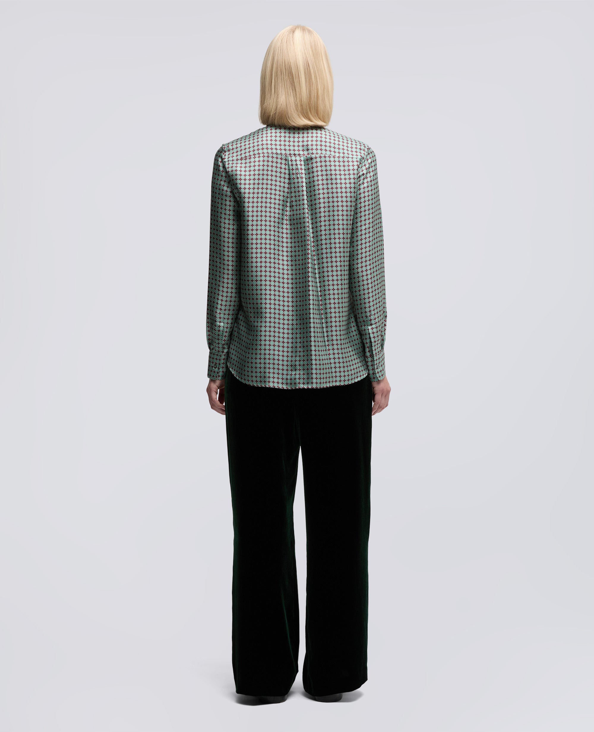 CAMICIA IN SETA CON STAMPA-VERDE/MARRONE-VERDE/MARRONE-VERDE/MARRONE-VERDE/MARRONE-VERDE/MARRONE