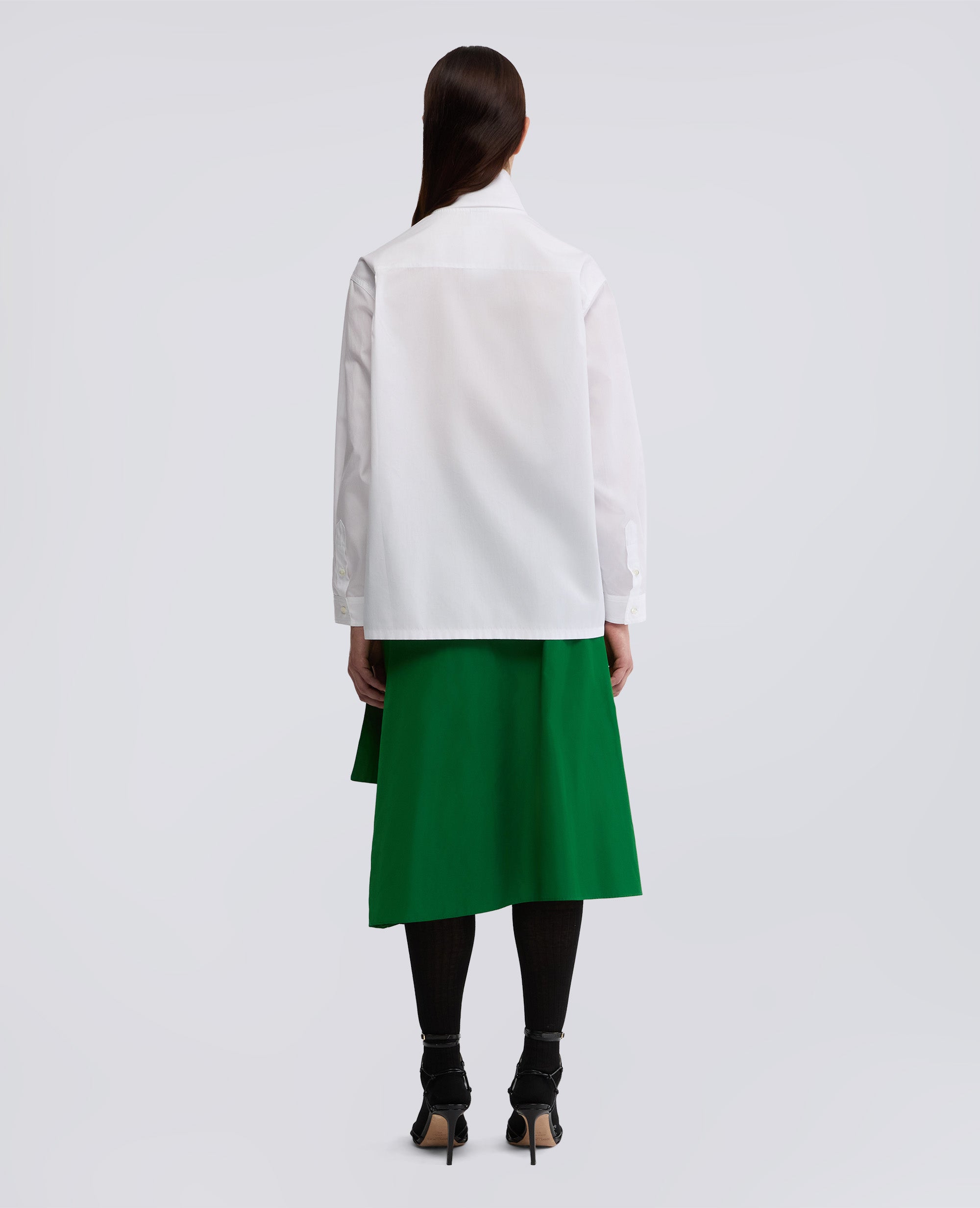 CAMICIA CON COLLO ANNODABILE-BIANCO-WHITE-BLANCO-WEISS-BLANC