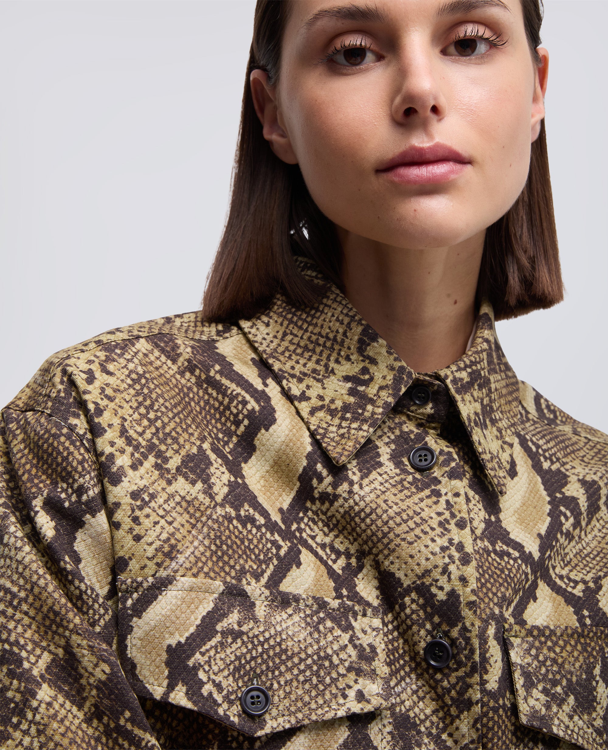 CAMICIA IN TELA DI COTONE CON STAMPA PITONE-PITONE-PITONE-PITONE-PITONE-PITONE