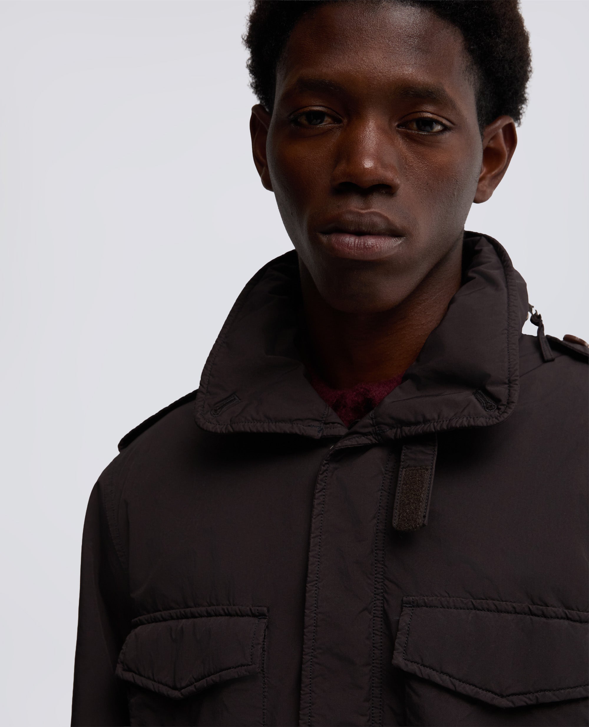 FIELD JACKET NEW CAMP IN NYLON TINTO CAPO-MARRONE-BROWN-MARR¢N-BRAUN-MARRON