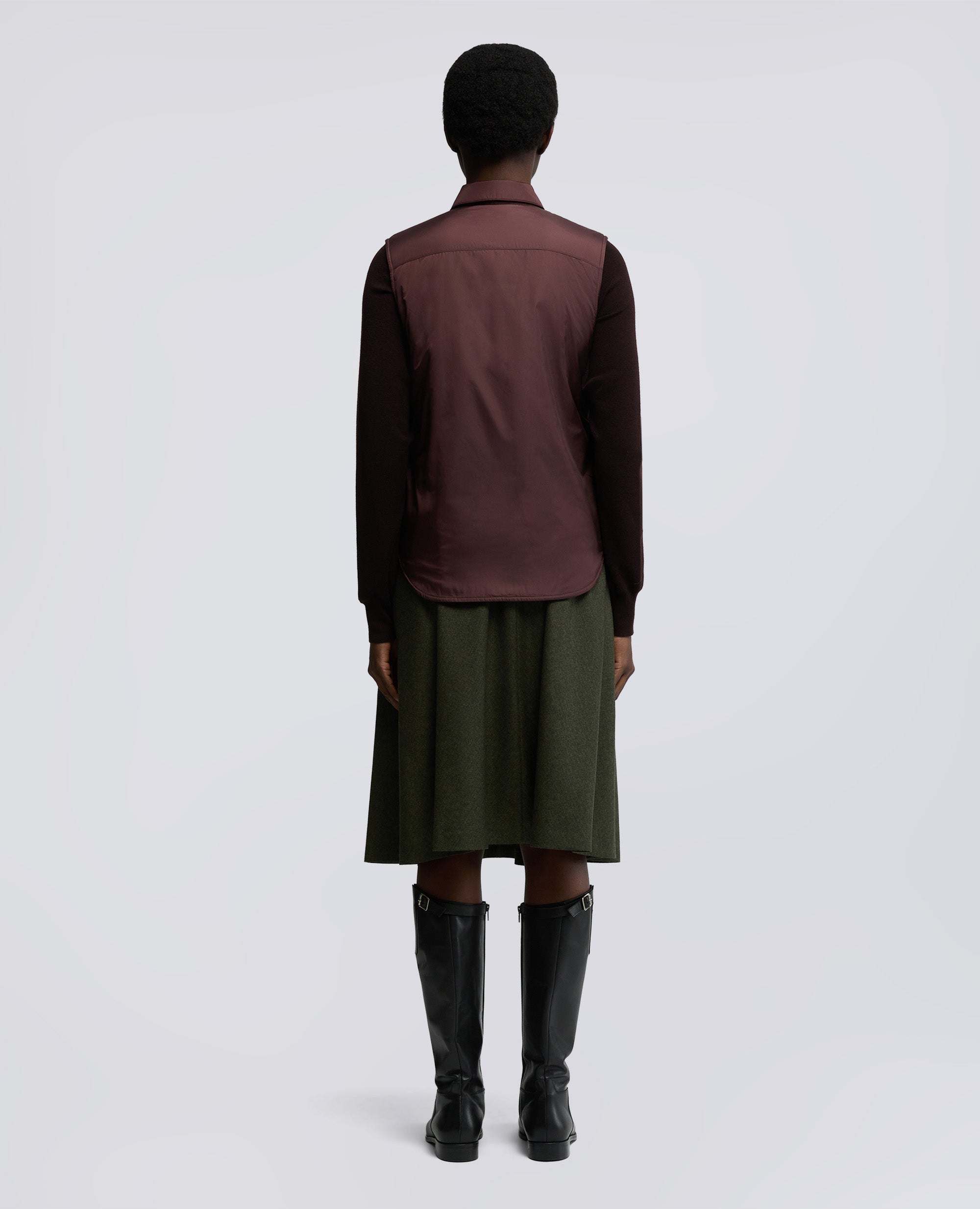 GILET DOT IN NYLON-BORDEAUX-BURGUNDY-BURDEOS-BURGUNDERROT-BORDEAUX