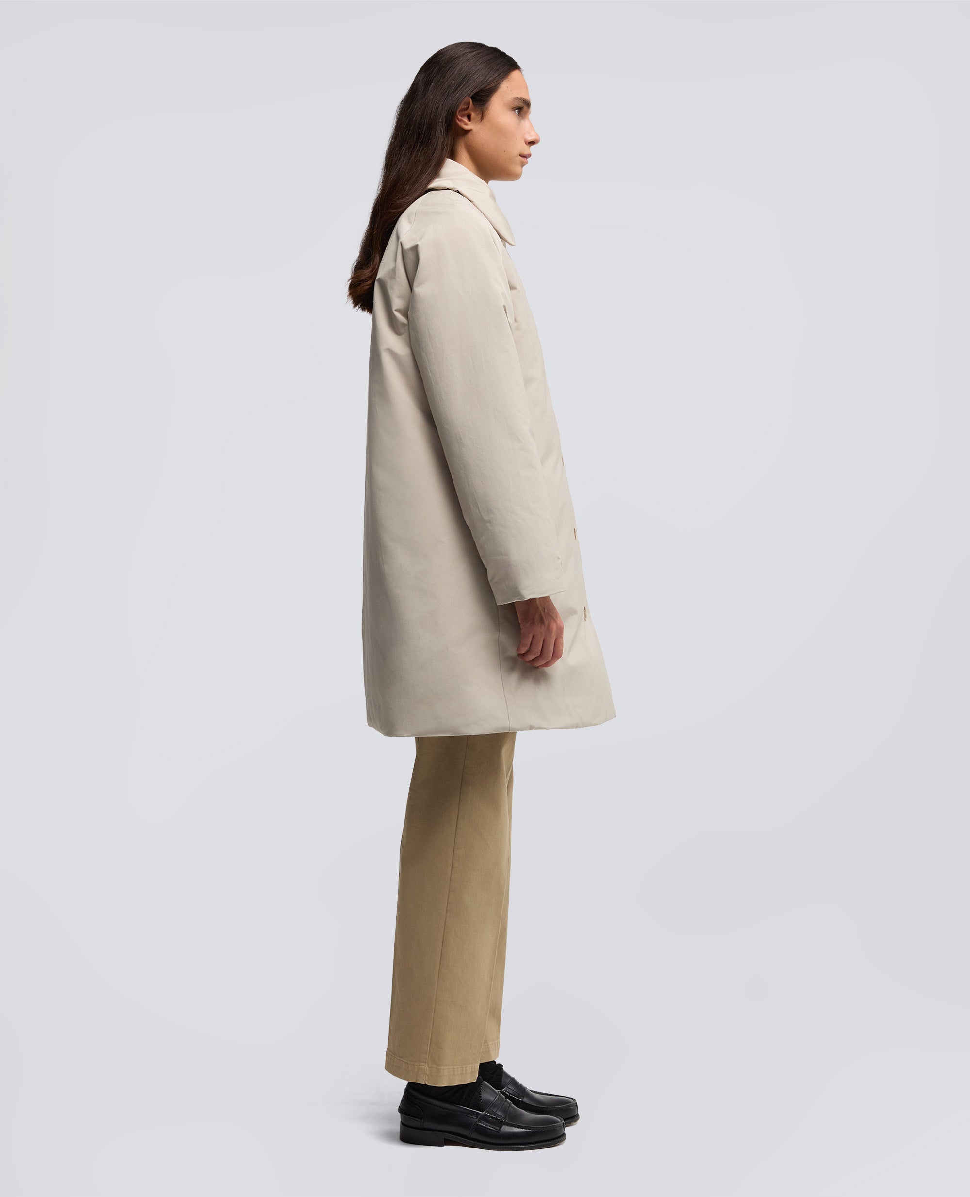 CAPPOTTO SANGRIA IN TELA DI MISTO COTONE-SABBIA-SAND-ARENA-SAND-SABLE