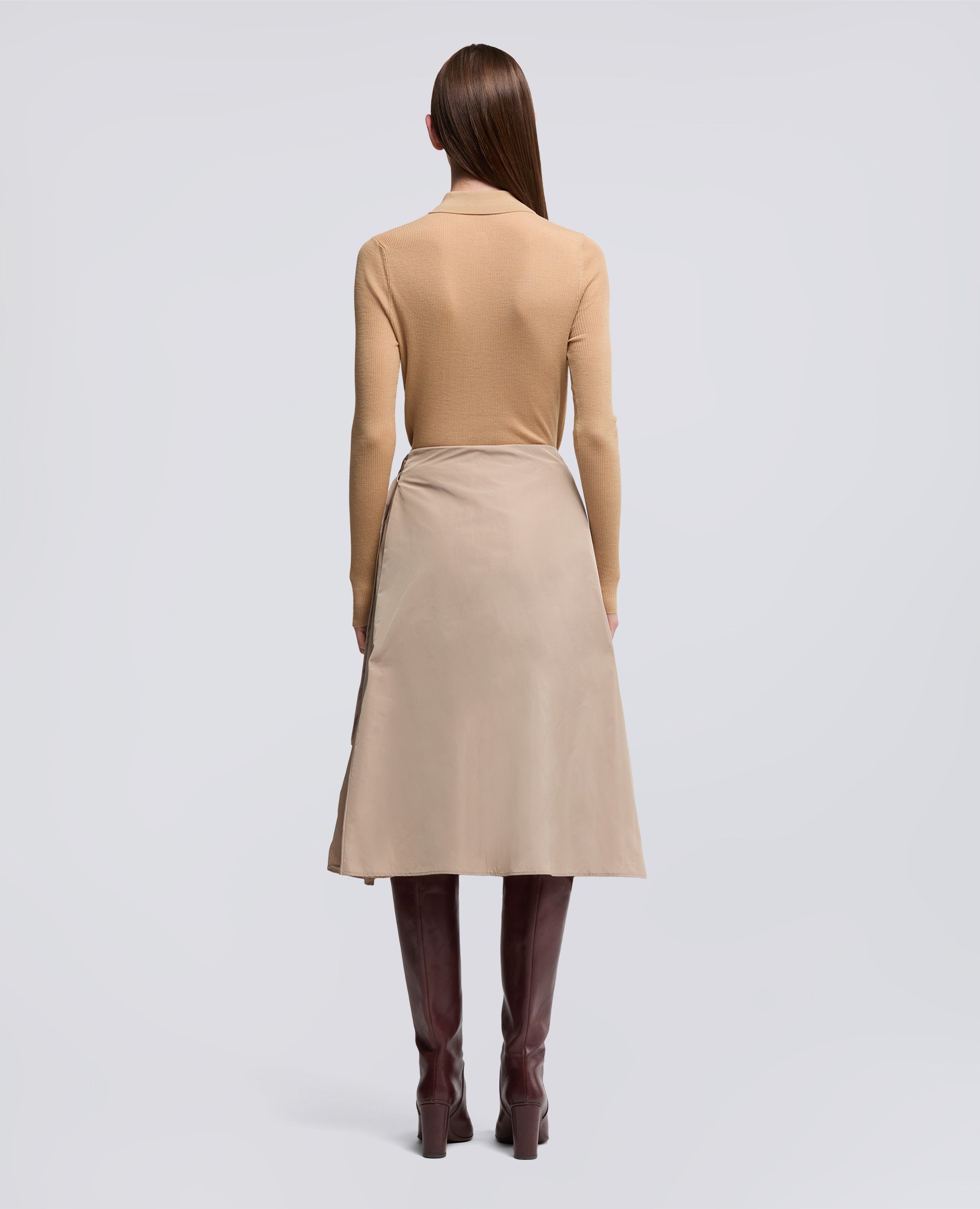 GONNA A PORTAFOGLIO IN TESSUTO TECNICO-BEIGE-BEIGE-BEIS-BEIGE-BEIGE