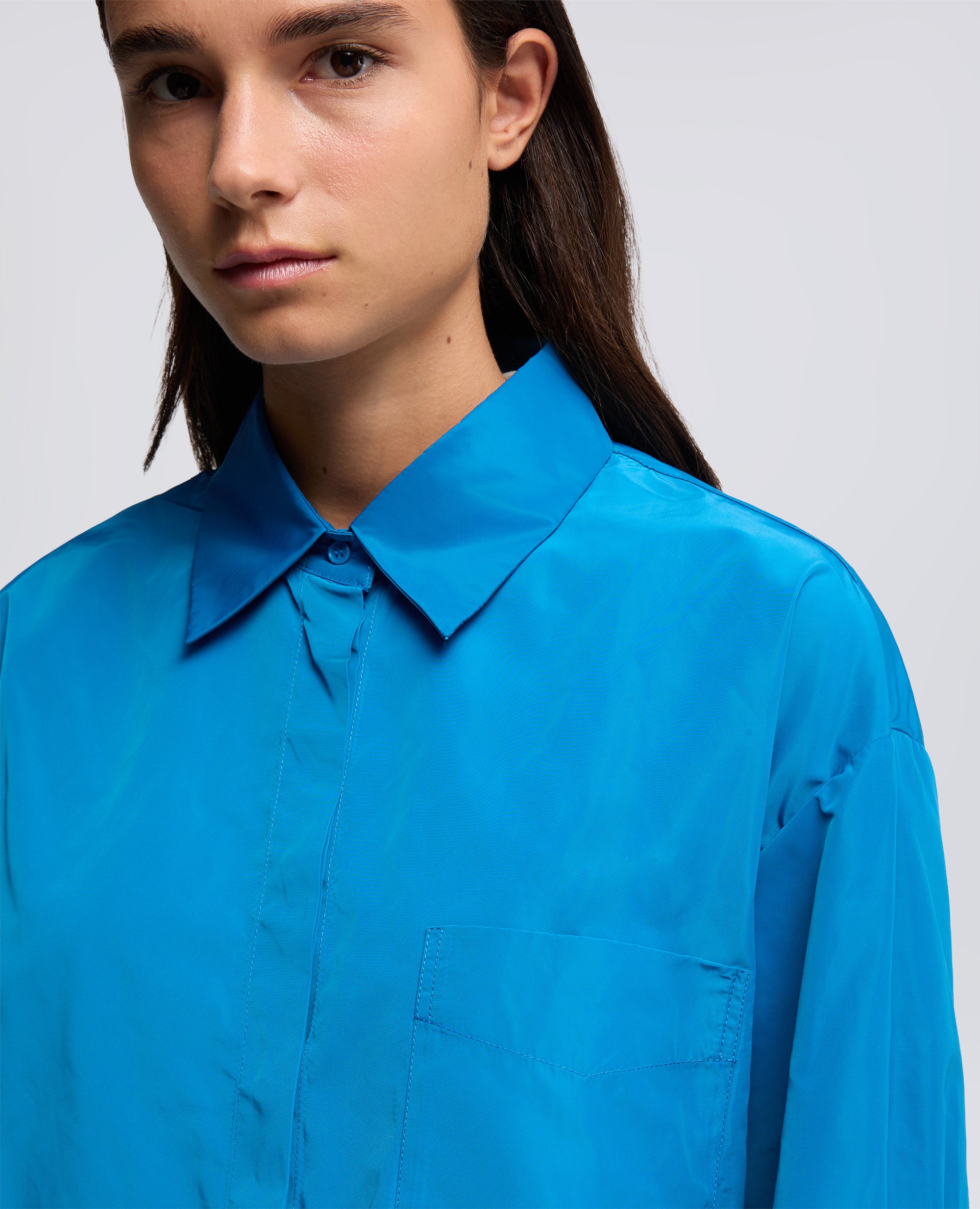 CAMICIA DIANA IN TESSUTO TECNICO-AZZURRO-SKY BLUE-AZUL CLARO-HIMMELBLAU-BLEU CIEL