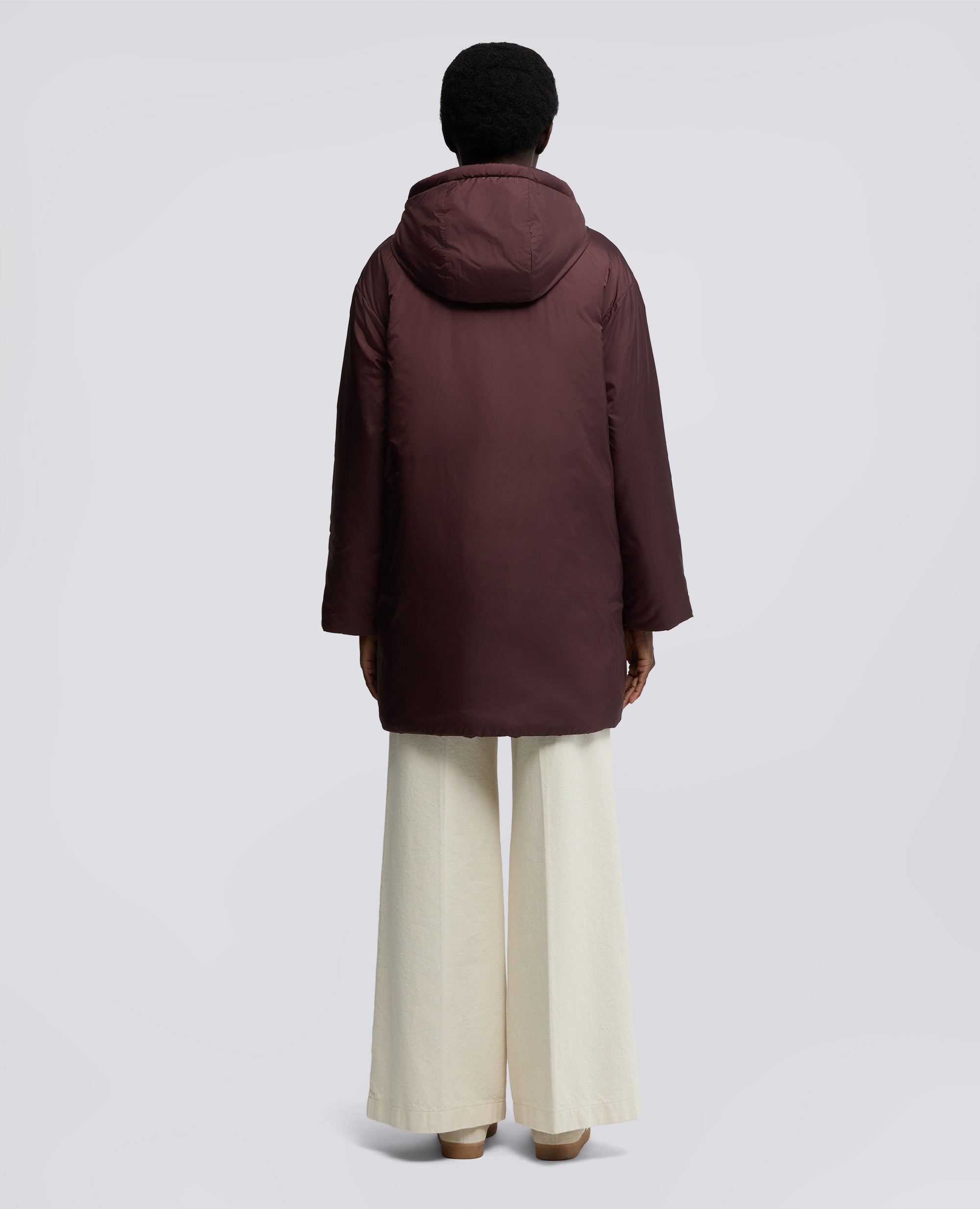 PARKA AMERICANO IN NYLON-BORDEAUX-BURGUNDY-BURDEOS-BURGUNDERROT-BORDEAUX