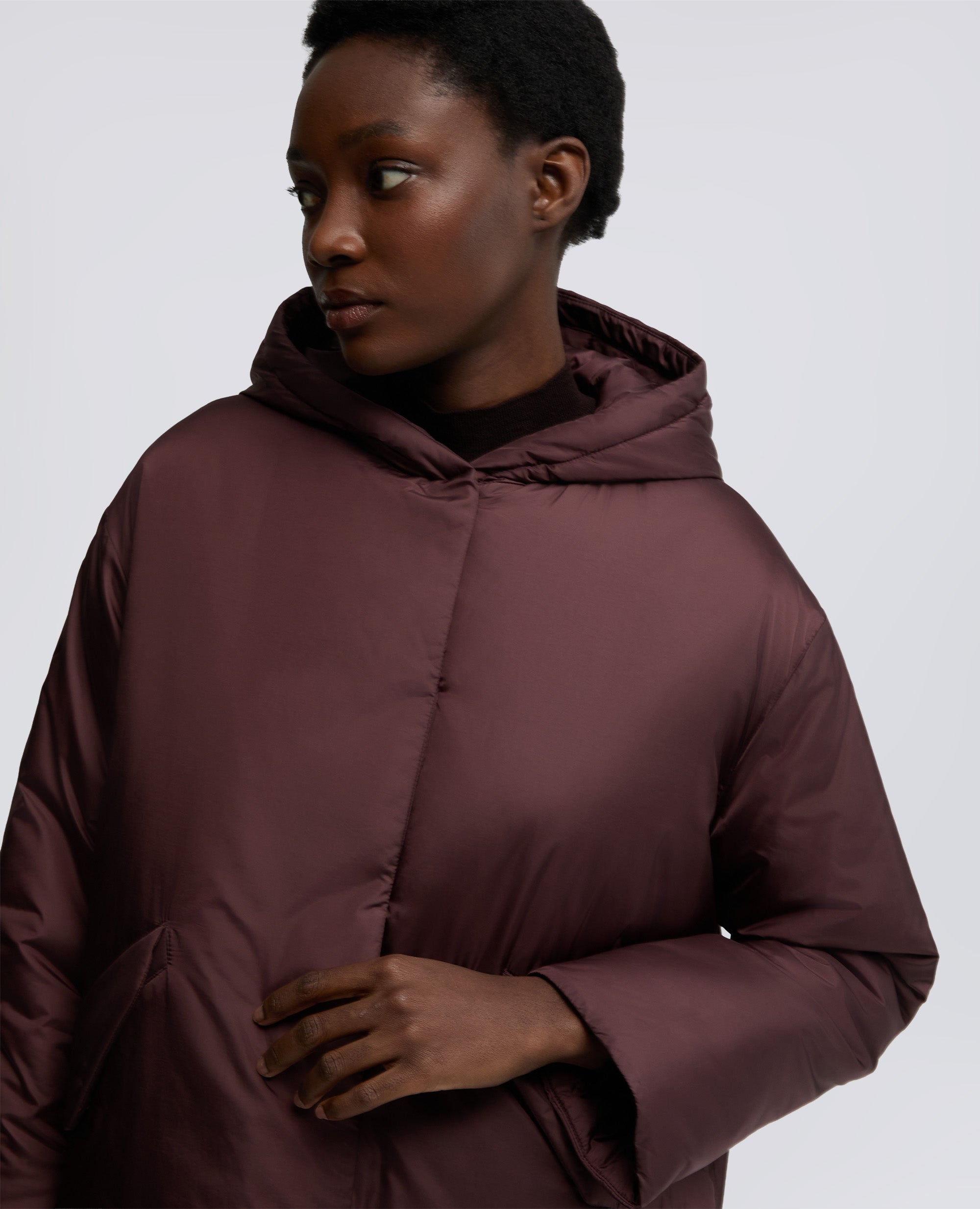 PARKA AMERICANO IN NYLON-BORDEAUX-BURGUNDY-BURDEOS-BURGUNDERROT-BORDEAUX