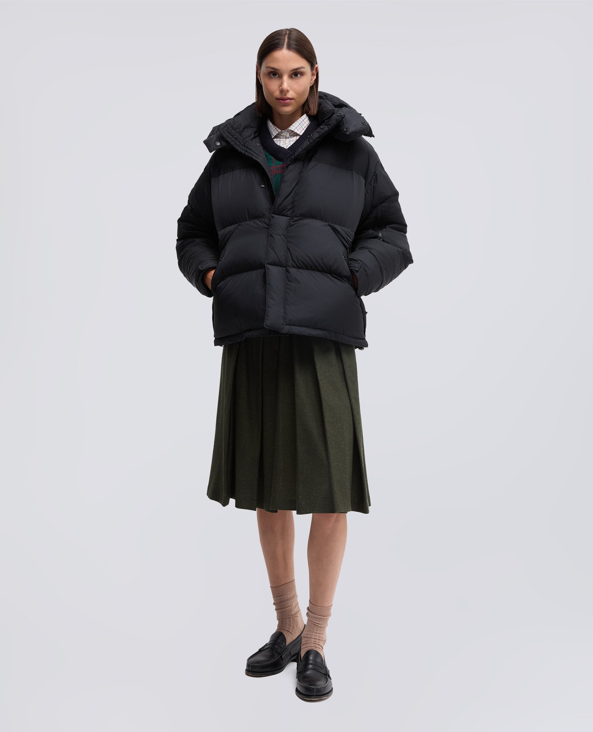 GIUBBOTTO PINGUINO IN NYLON RICICLATO-NERO-BLACK-NEGRO-SCHWARZ-NOIR