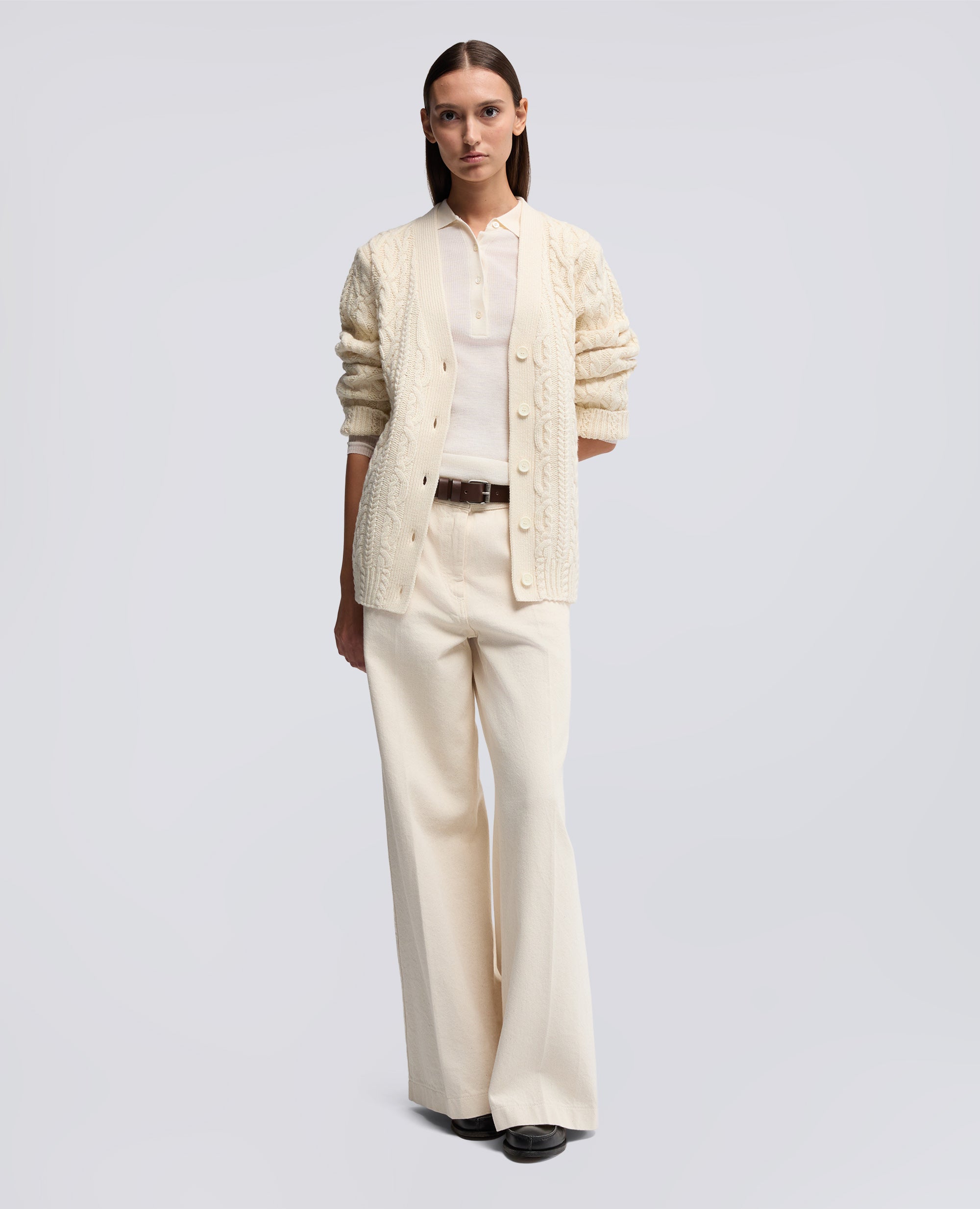 CARDIGAN IN LANA A TRECCE-NATURALE-NATURAL-NATURAL-NATURLICH-NATUREL