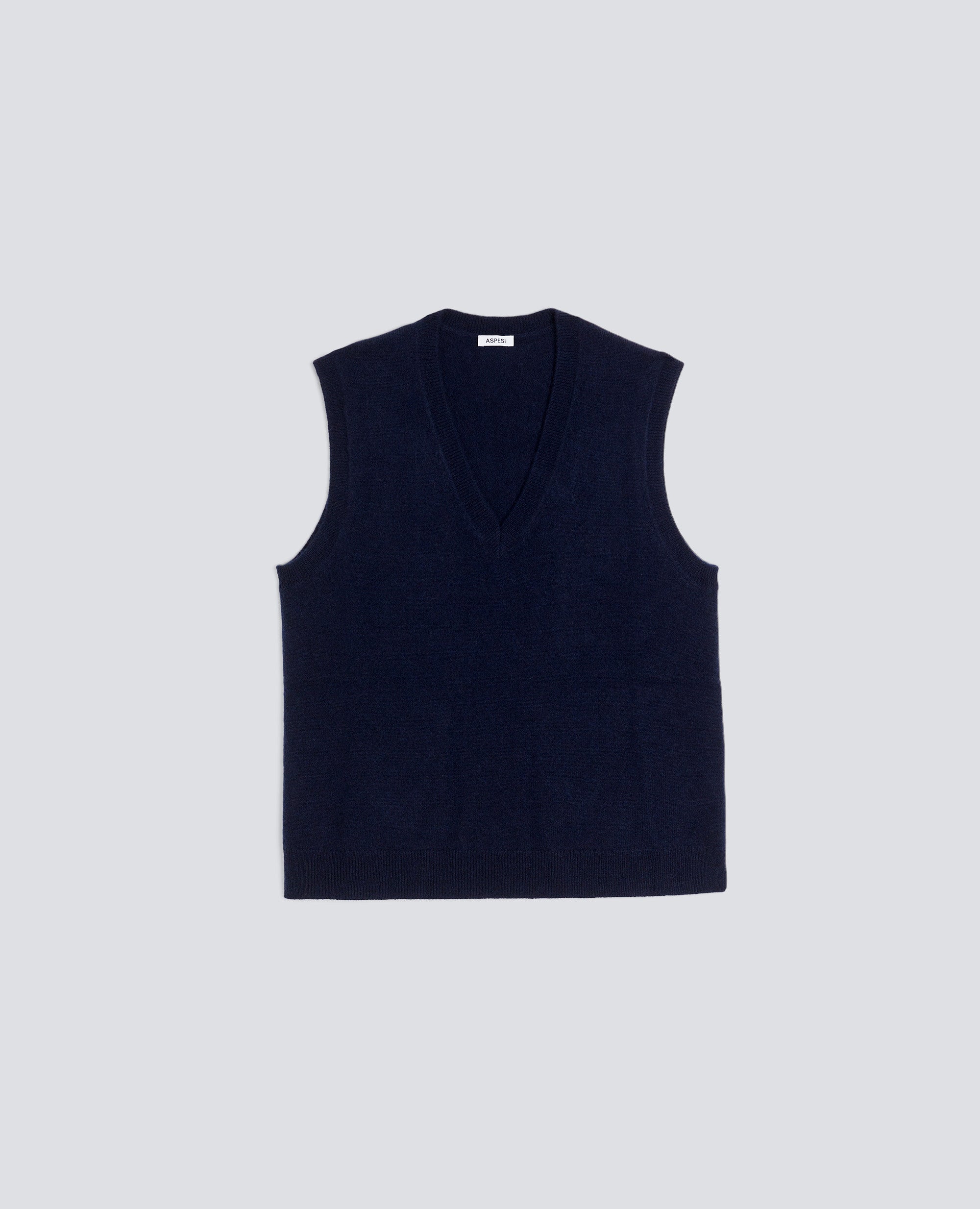 GILET IN LANA CASHMERE-NAVY-NAVY-AZUL MARINO-NAVY-NAVY