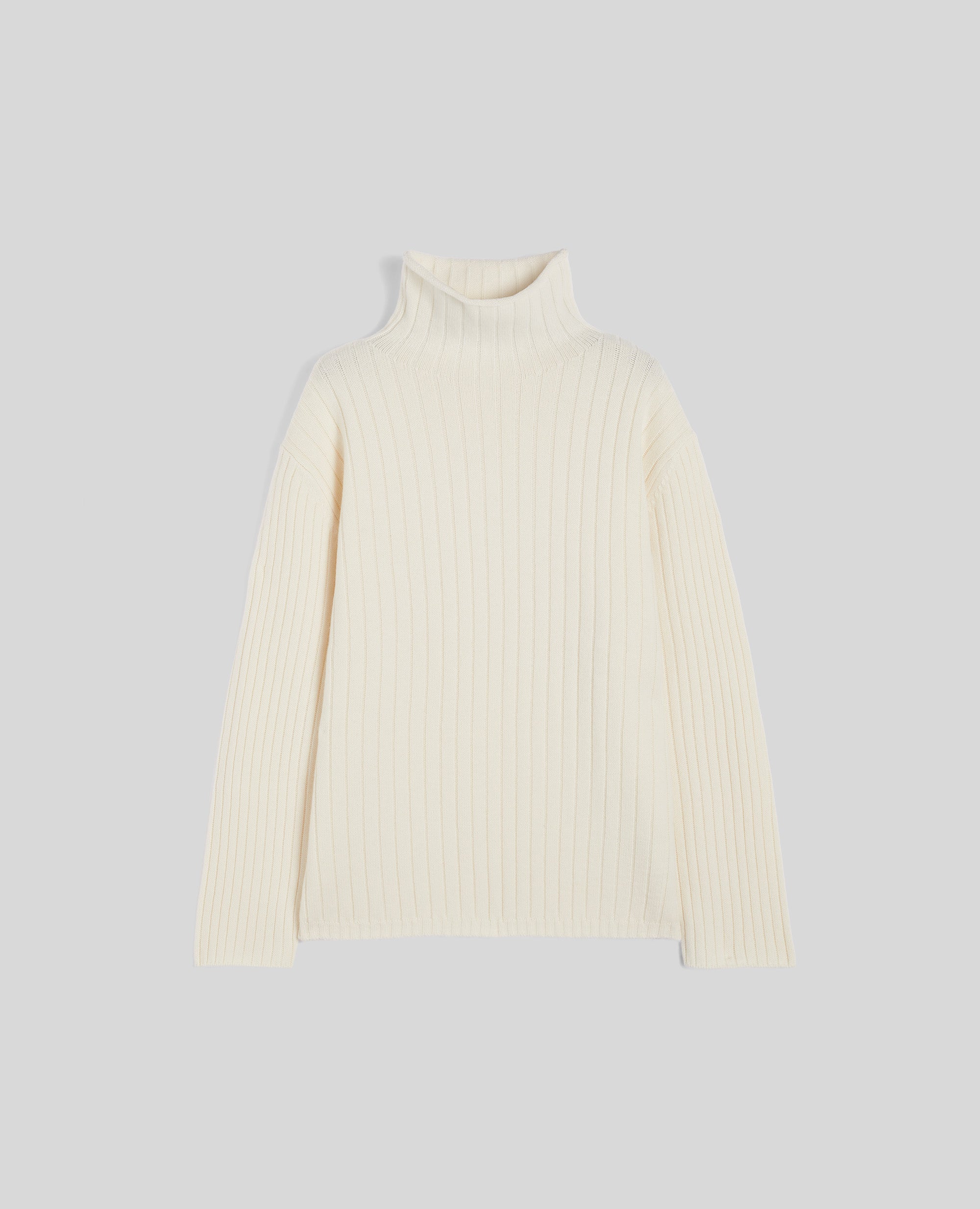 MAGLIA DOLCEVITA IN LANA SUPER GEELONG-BIANCO-WHITE-BLANCO-WEISS-BLANC