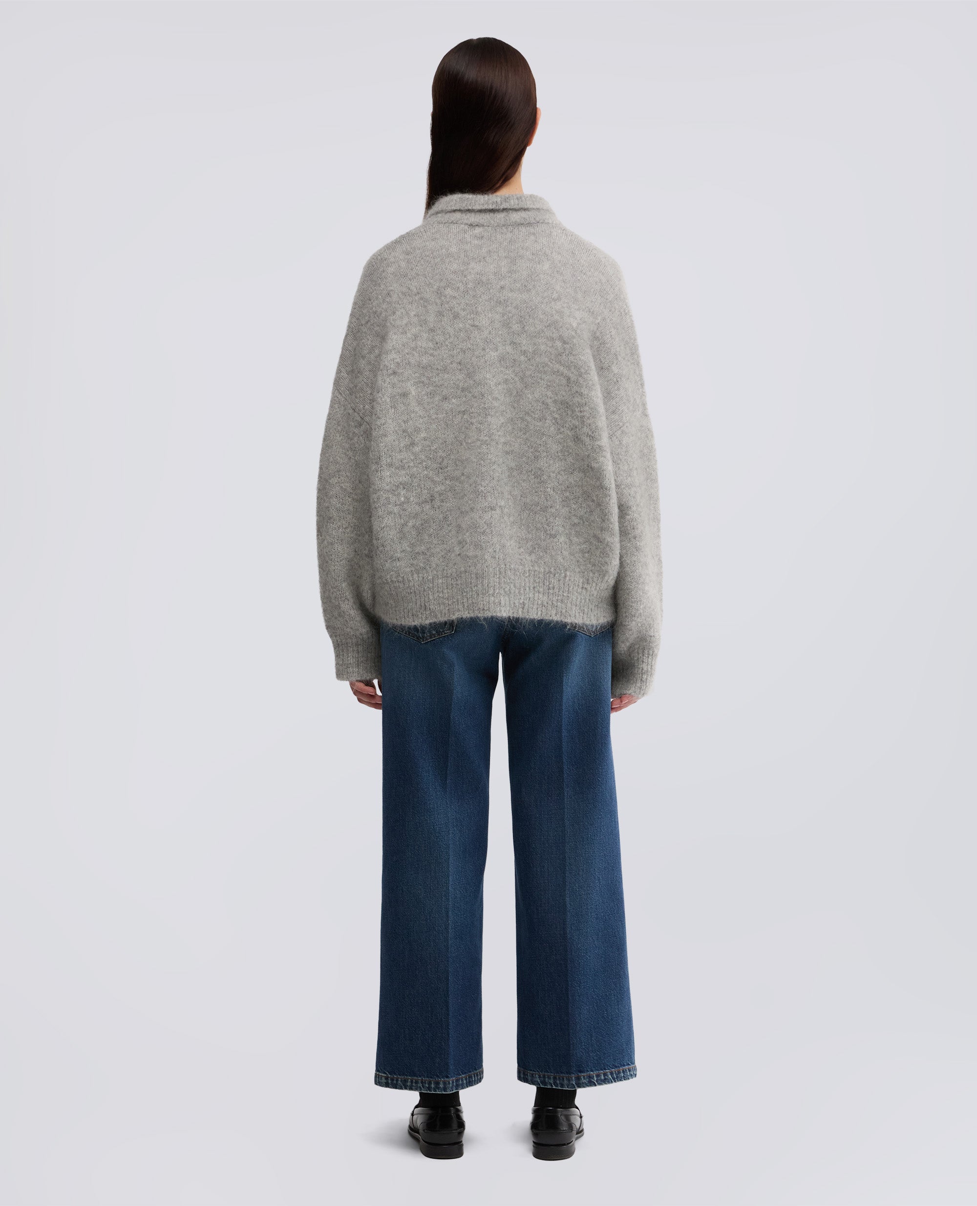 CARDIGAN IN MISTO LANA MOHAIR-GRIGIO-GREY-GRIS-GRAU-GRIS