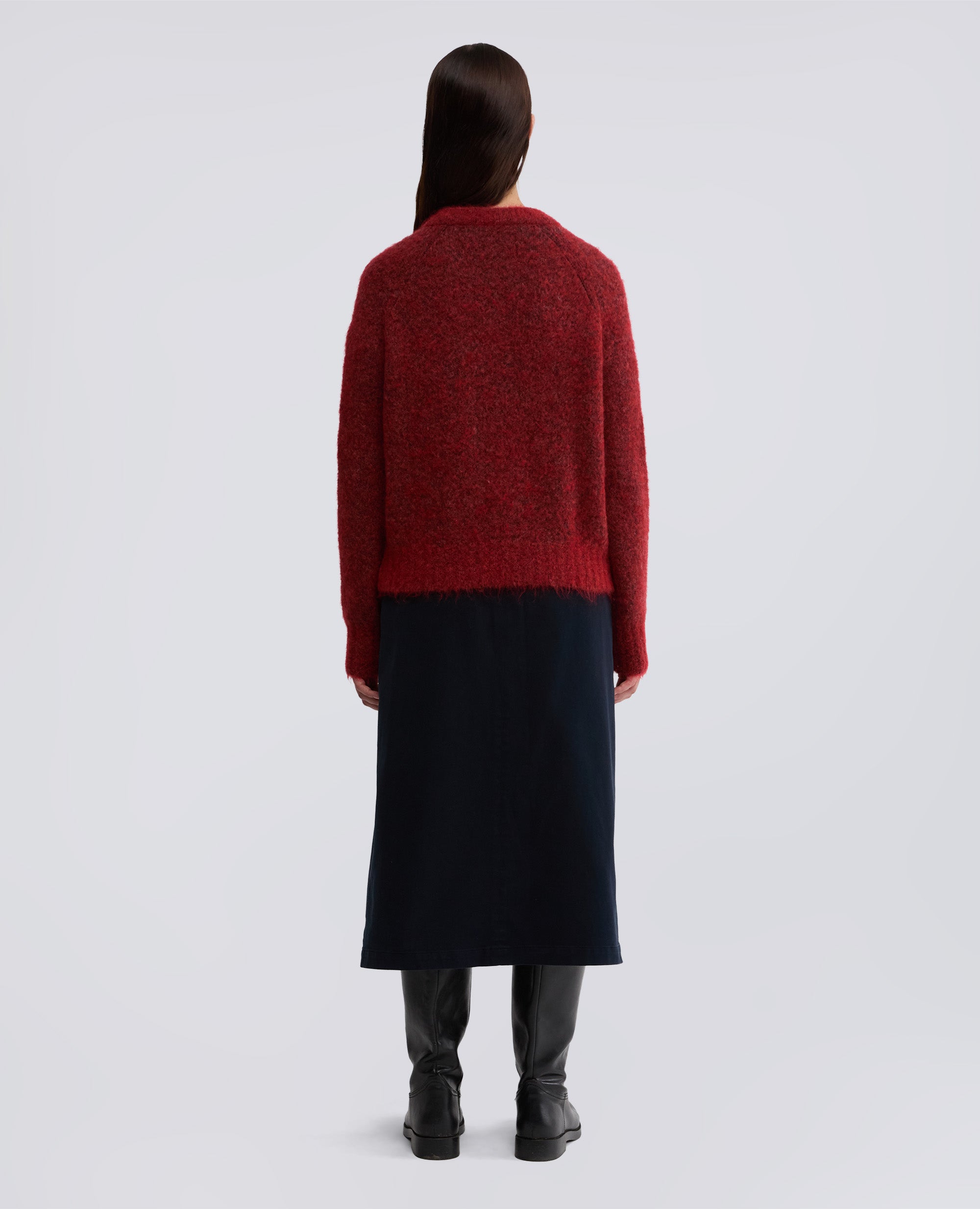 MAGLIA IN MISTO LANA MOHAIR-CORALLO-CORAL-CORAL-KORALLE-CORAIL
