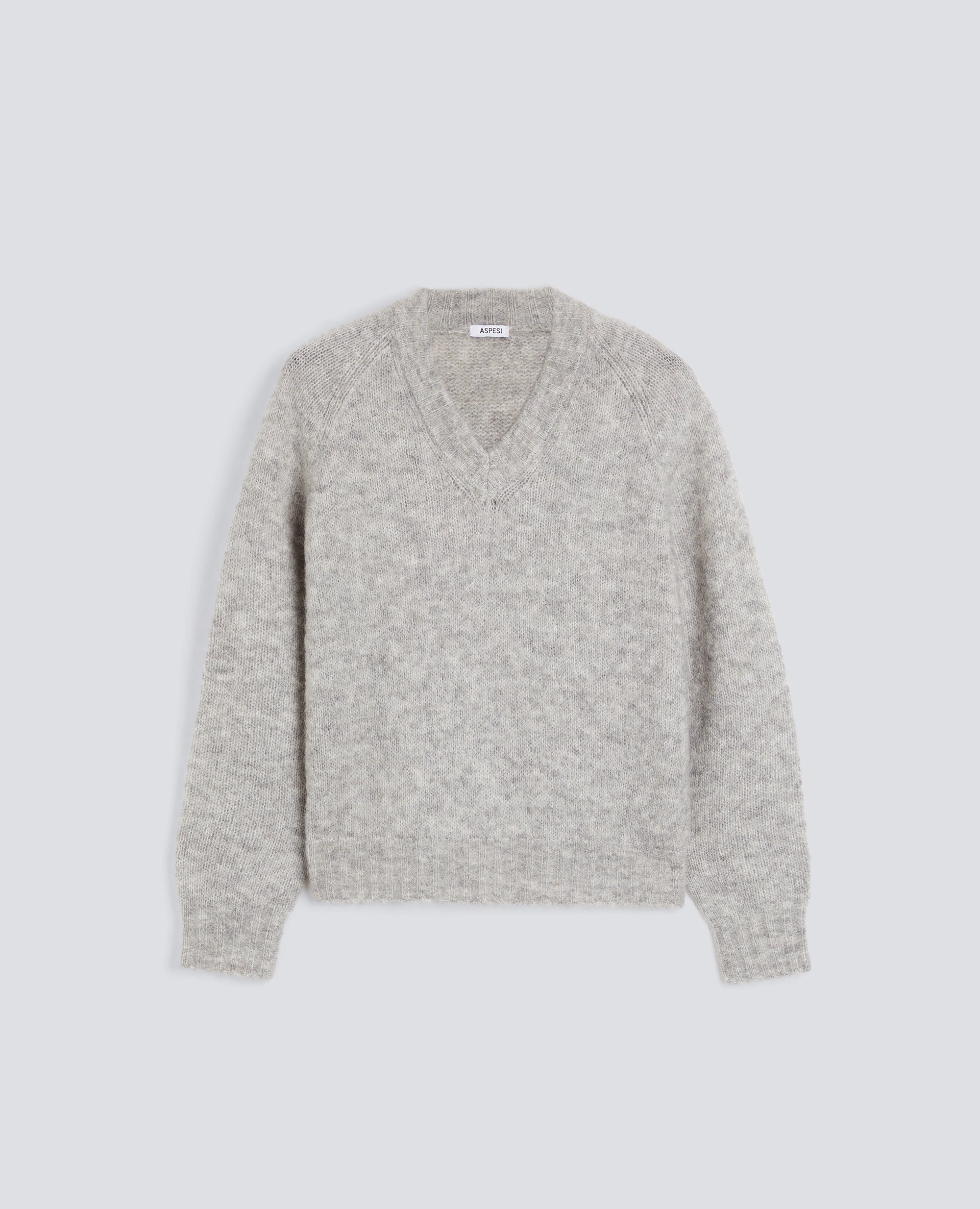 MAGLIA IN MISTO LANA MOHAIR-GRIGIO-GREY-GRIS-GRAU-GRIS