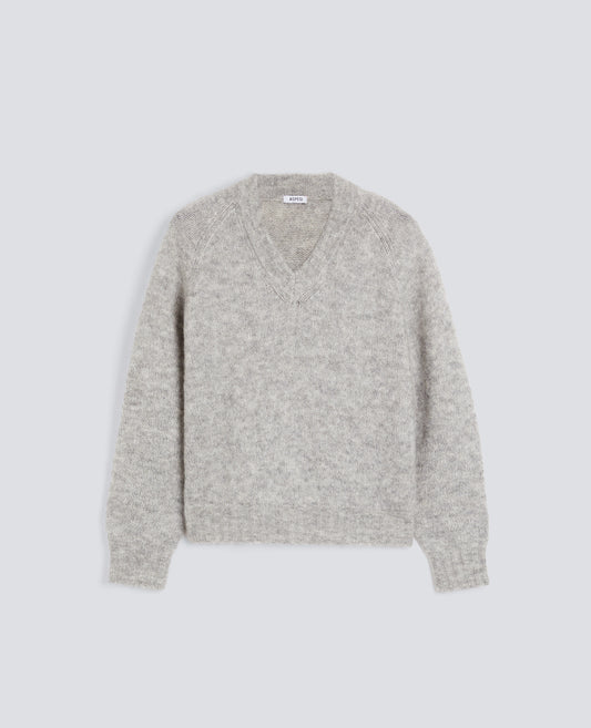 MAGLIA IN MISTO LANA MOHAIR-GRIGIO-GREY-GRIS-GRAU-GRIS