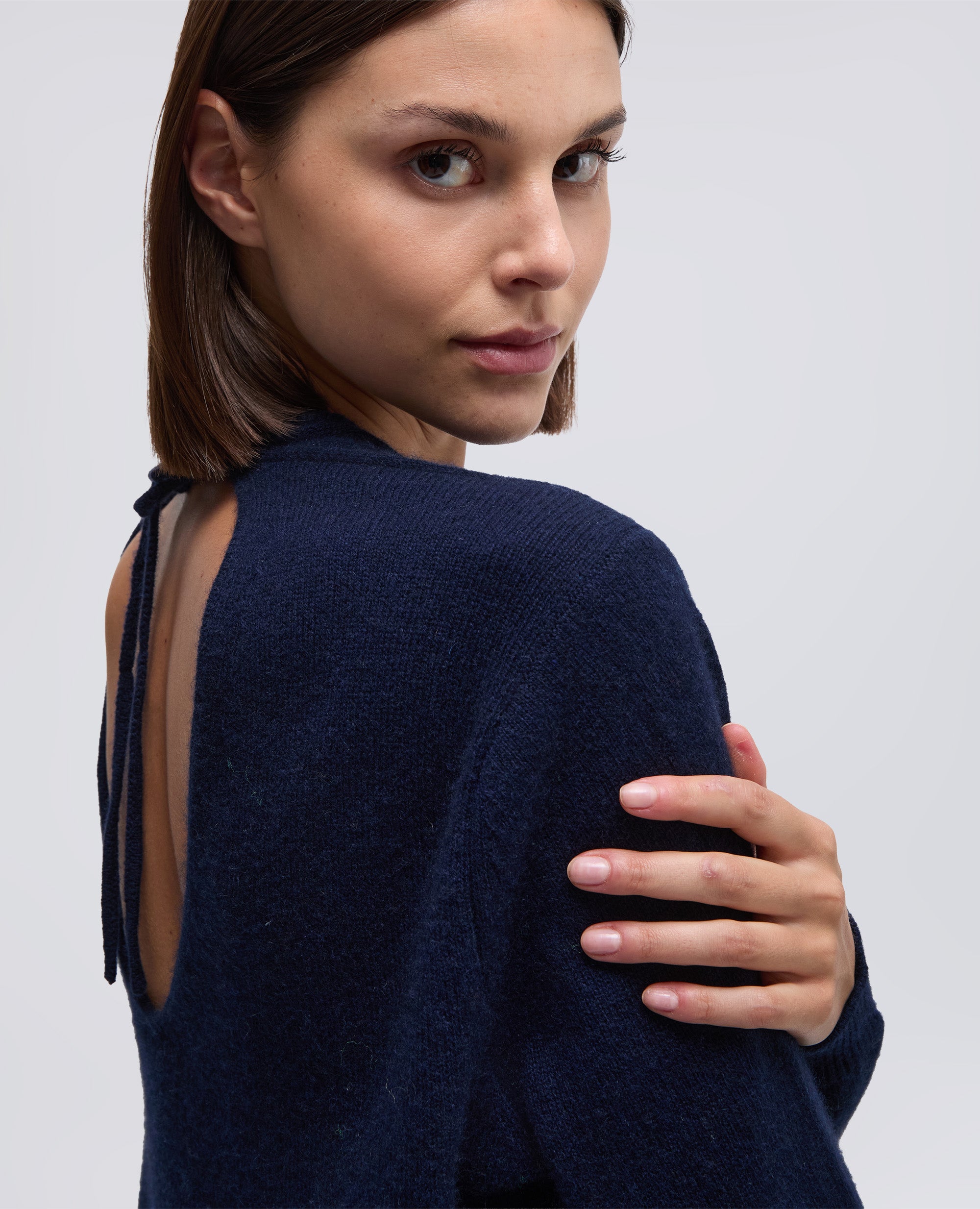 MAGLIA IN MISTO LANA-BLU NAVY-NAVY BLUE-AZUL MARINO-MARINEBLAU-BLEU MARINE