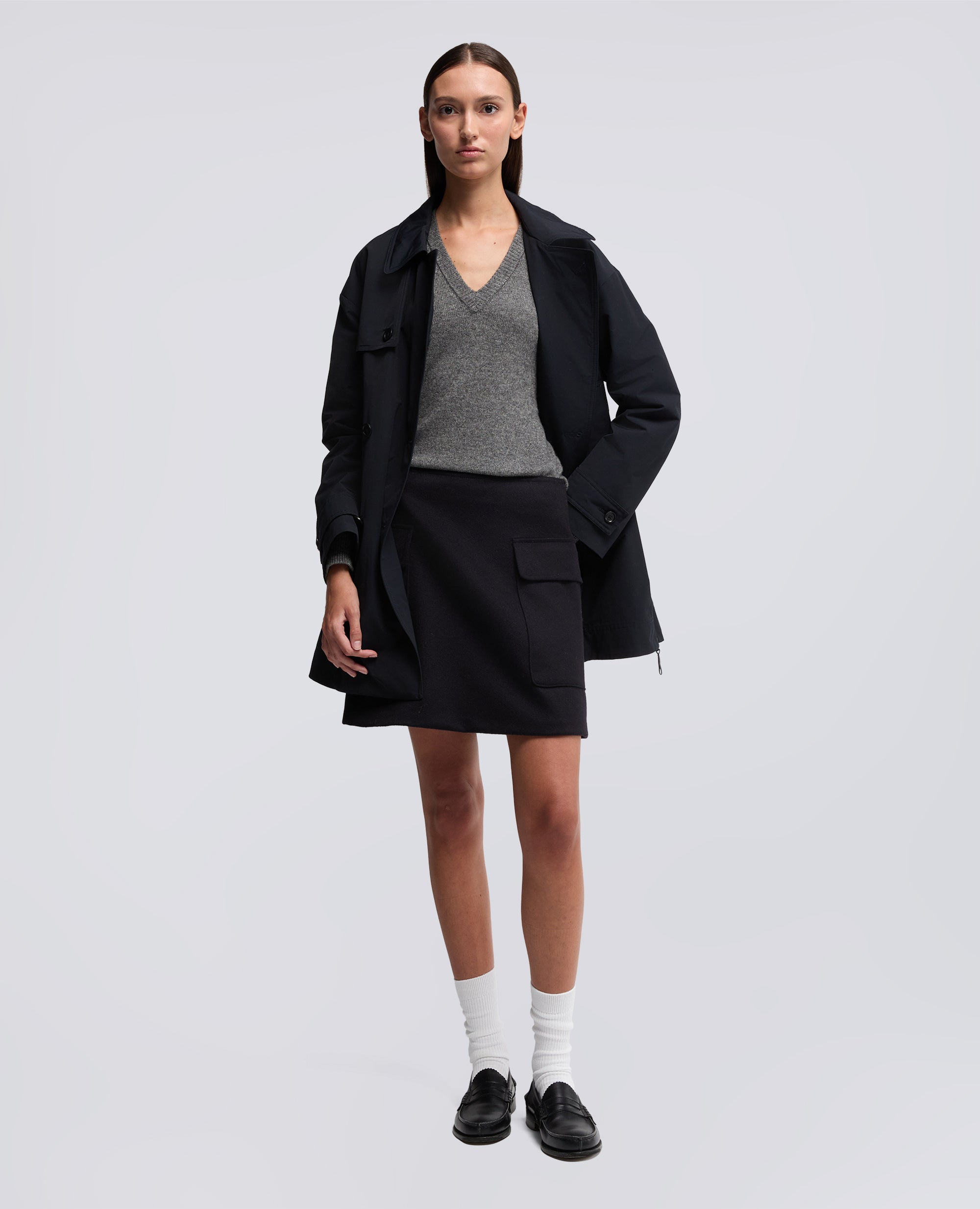 MAGLIA IN MISTO LANA CON SCOLLO A V-MELANGE-MELANGE-MELANGE-MELANGE-MELANGE