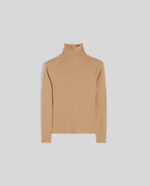 MAGLIA IN LANA MERINO A COSTINE-CAMMELLO-CAMEL-CAMELLO-KAMEL-CAMEL