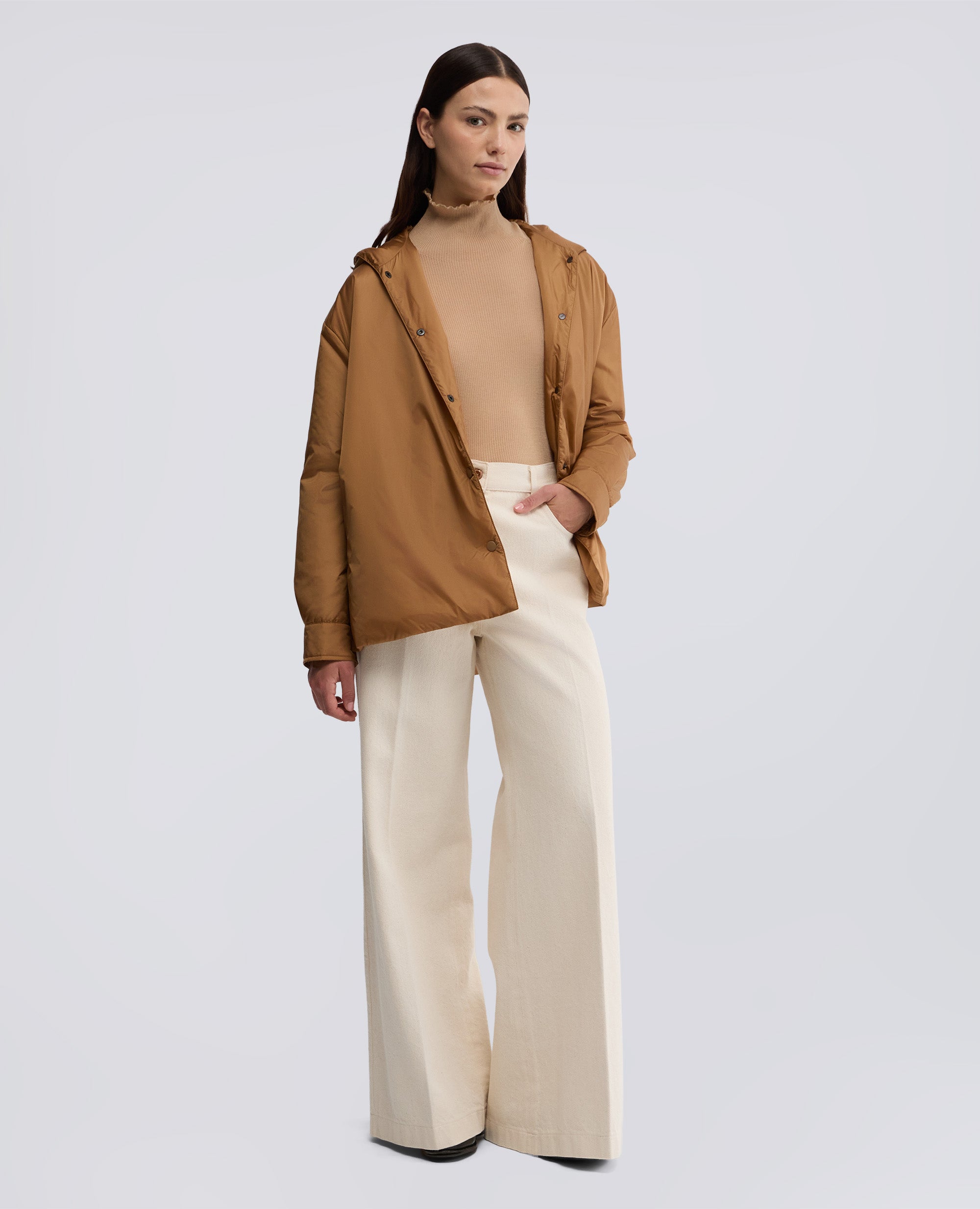 MAGLIA IN LANA MERINO A COSTINE-CAMMELLO-CAMEL-CAMELLO-KAMEL-CAMEL