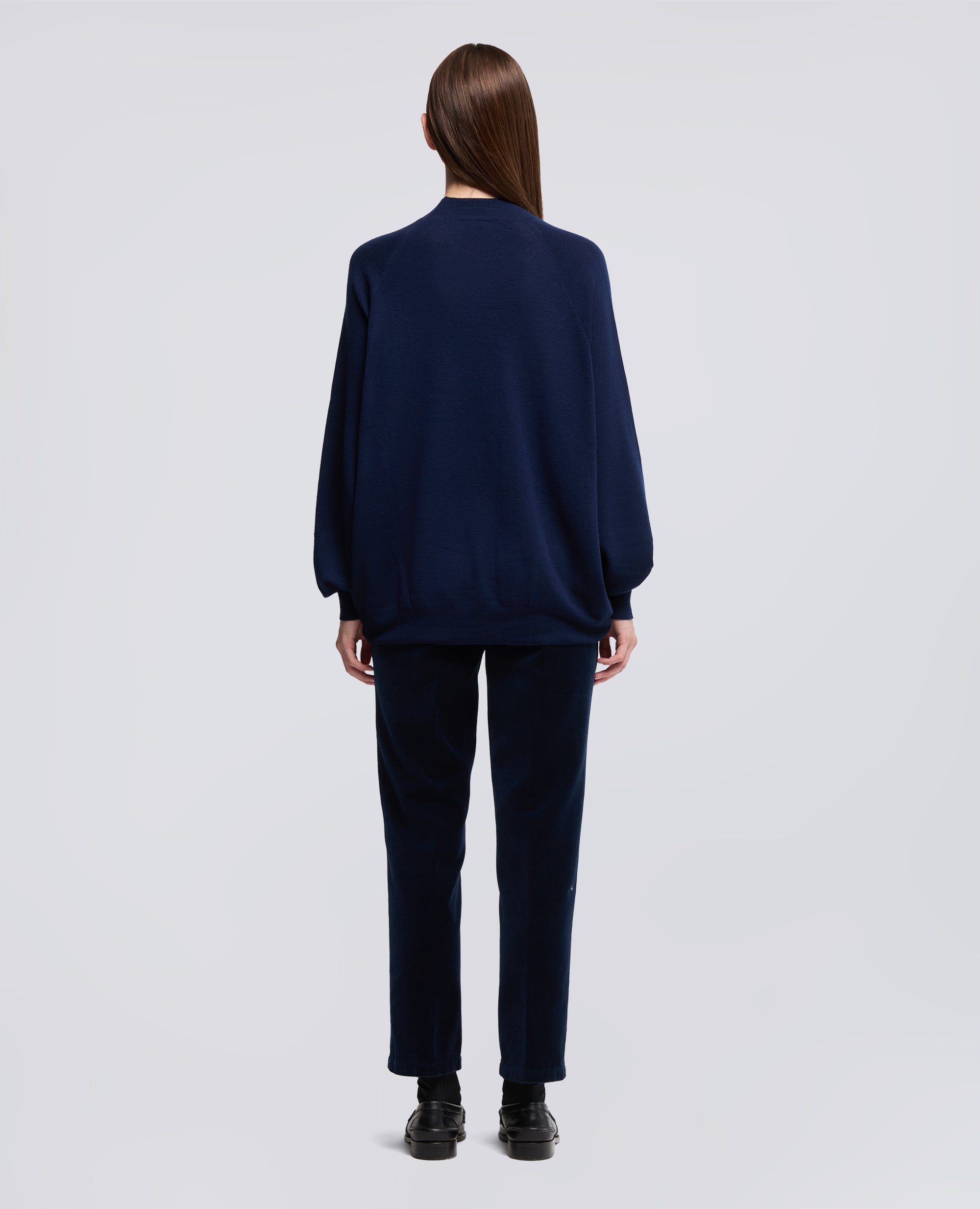 MAGLIA DOLCEVITA IN LANA MERINO-BLU-BLUE-AZUL-BLAU-BLEU