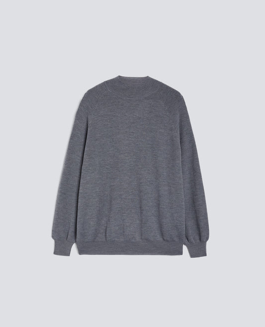 MAGLIA DOLCEVITA IN LANA MERINO-GRIGIO-GREY-GRIS-GRAU-GRIS