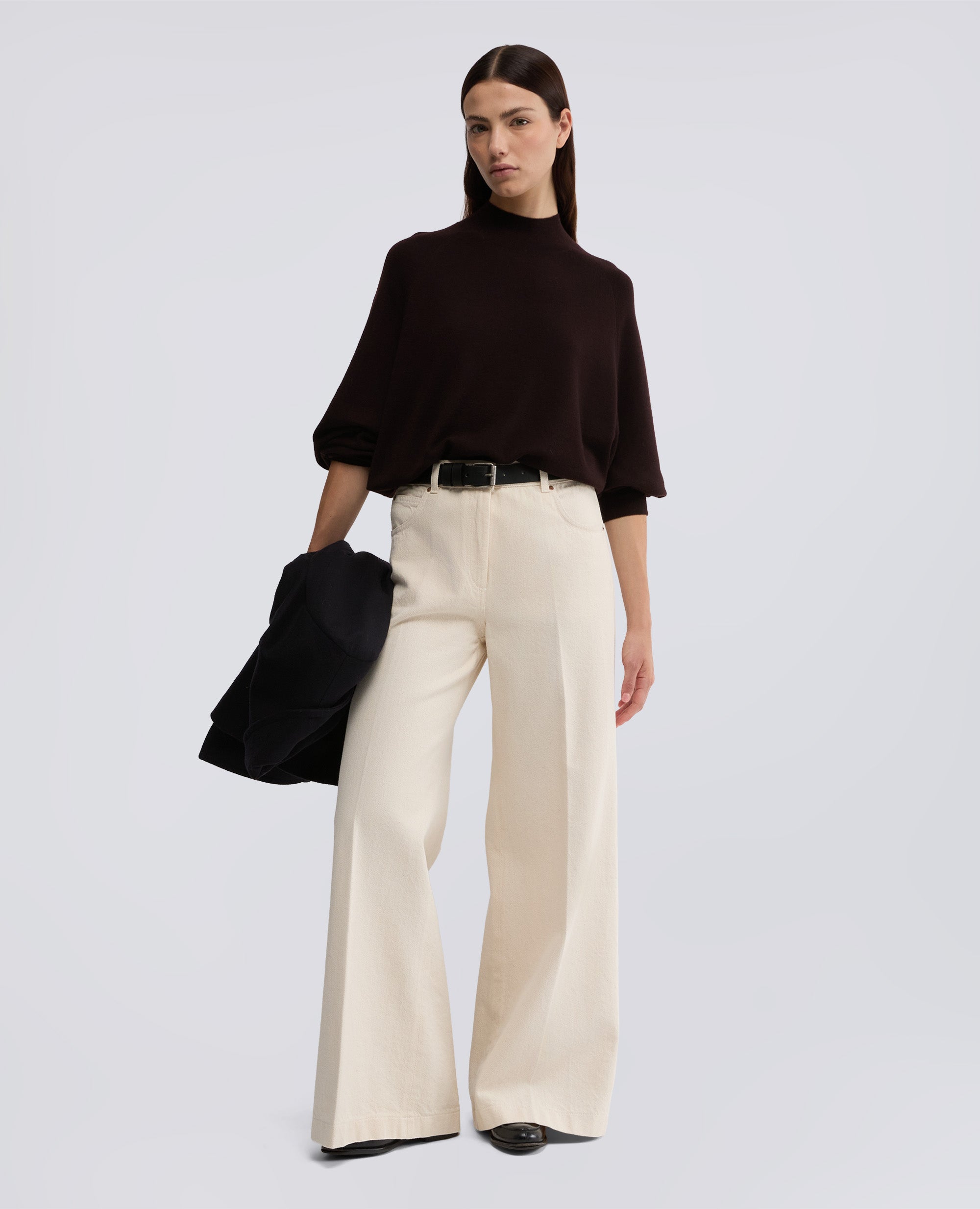 MAGLIA DOLCEVITA IN LANA MERINO-MARRONE-BROWN-MARR¢N-BRAUN-MARRON