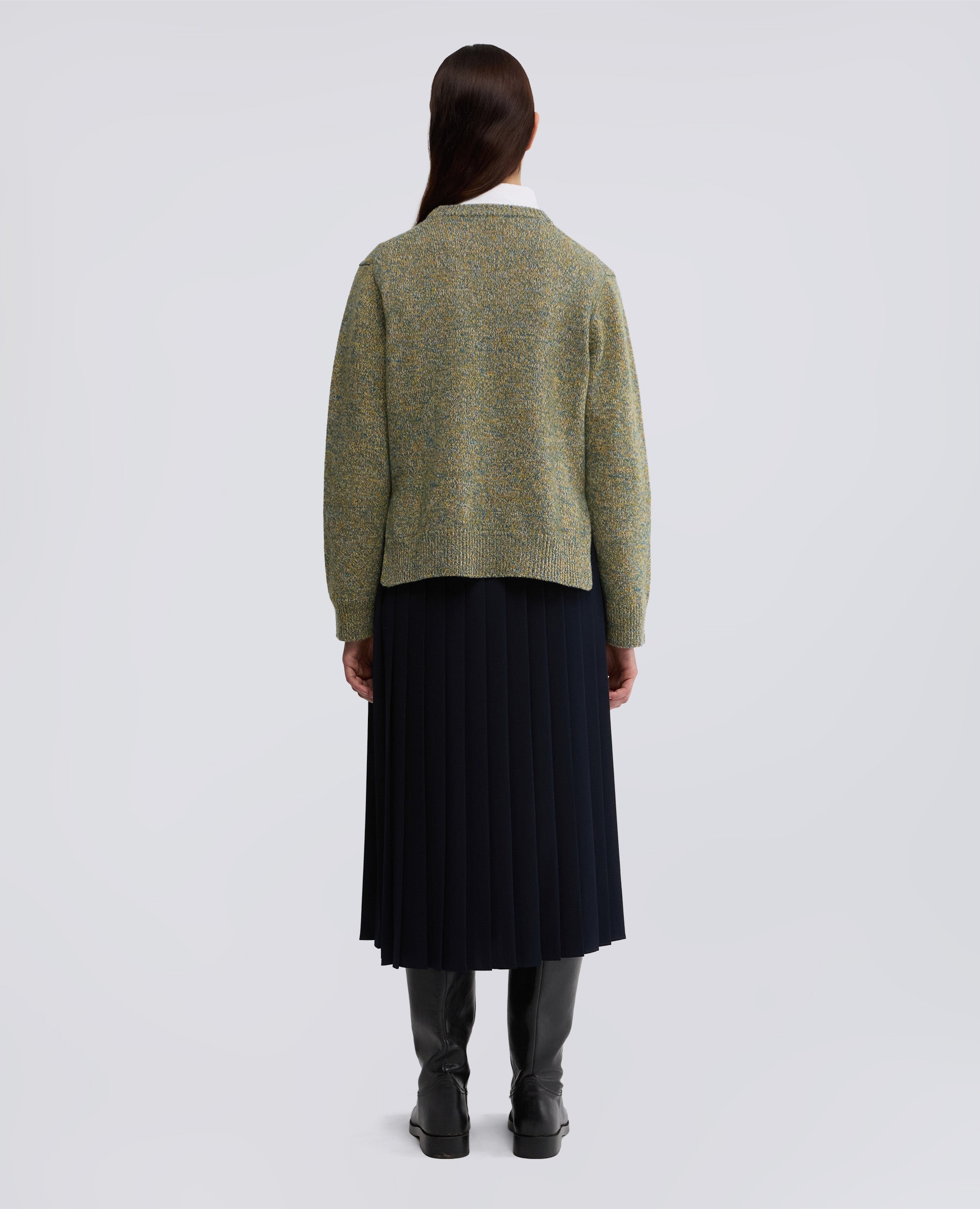 MAGLIA GIROCOLLO IN LANA MOULINE-TURCHESE-TURQUOISE-TURQUESA-TURKIS-TURQUOISE